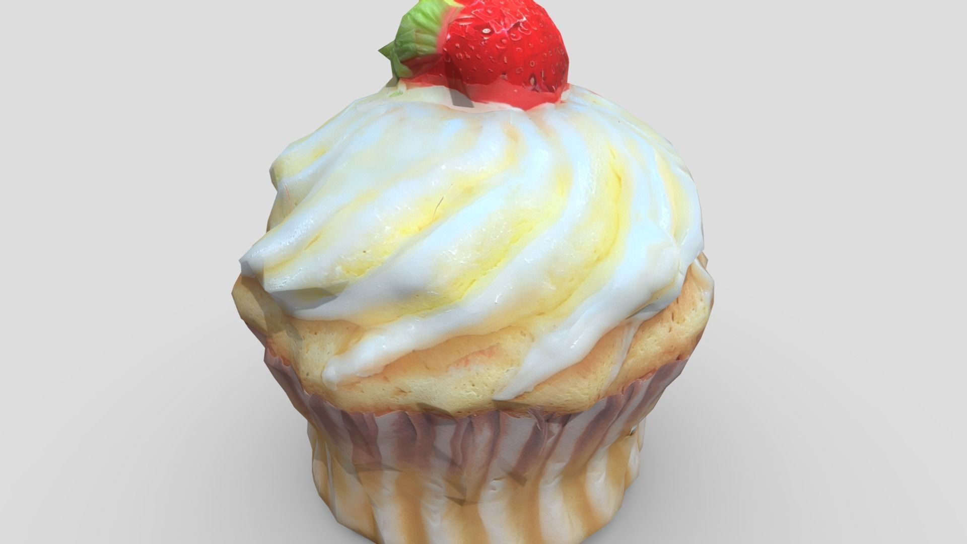 Cupcake 2 Low-poly 3D model_9