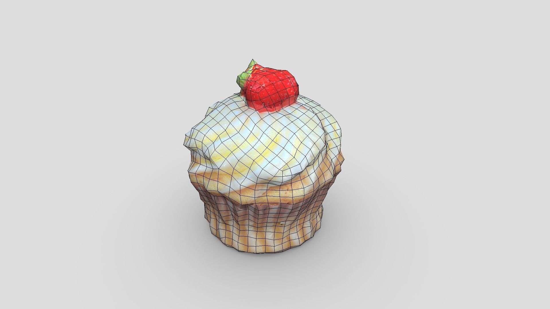 Cupcake 2 Low-poly 3D model_2