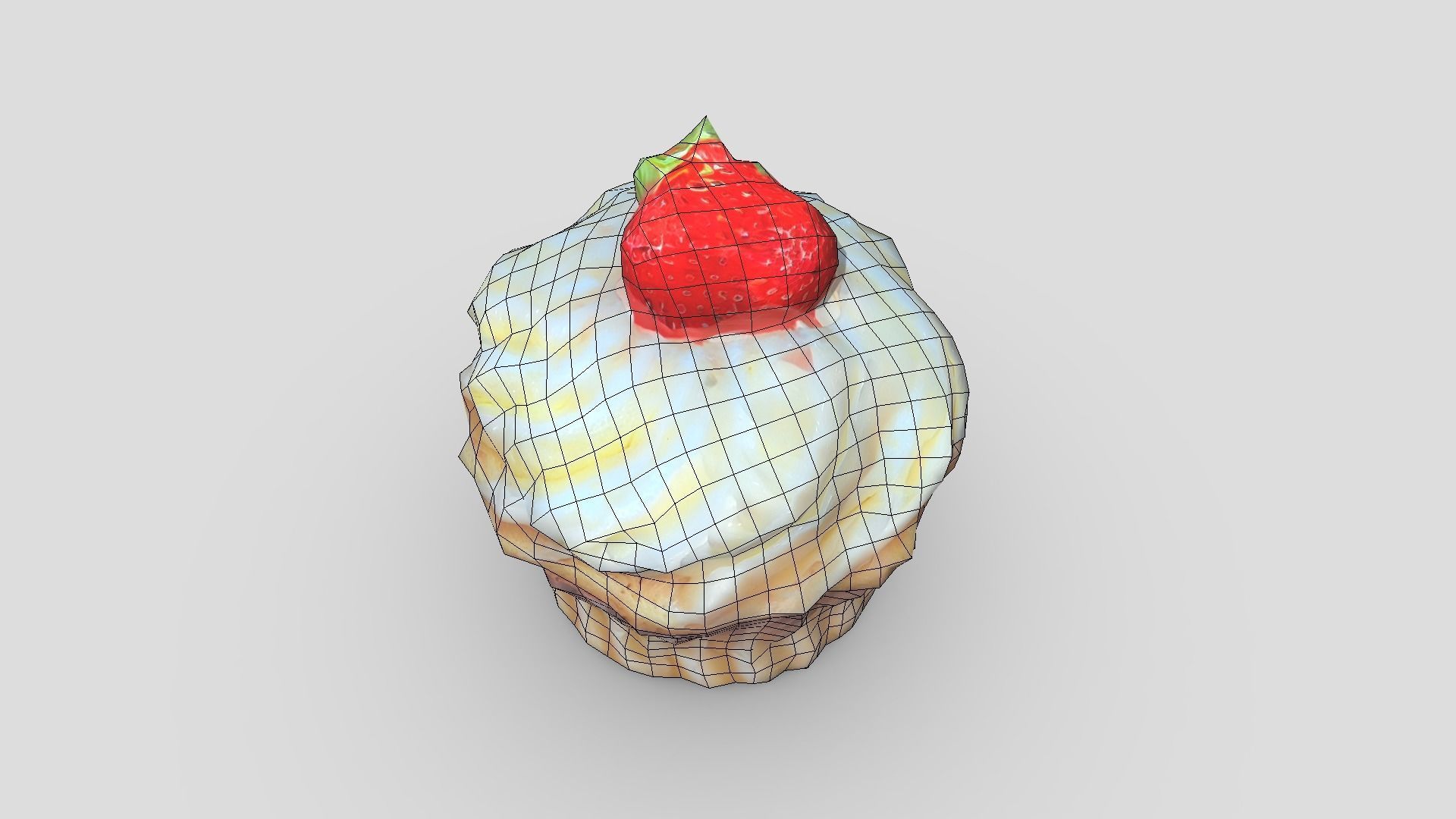 Cupcake 2 Low-poly 3D model_6