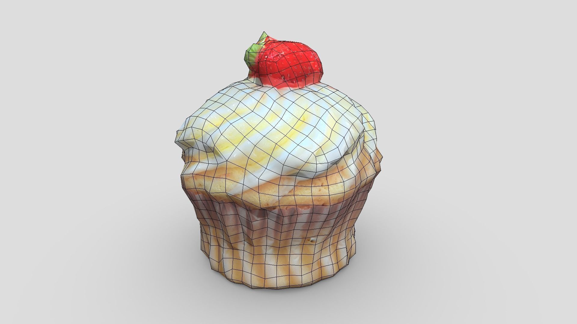Cupcake 2 Low-poly 3D model_4