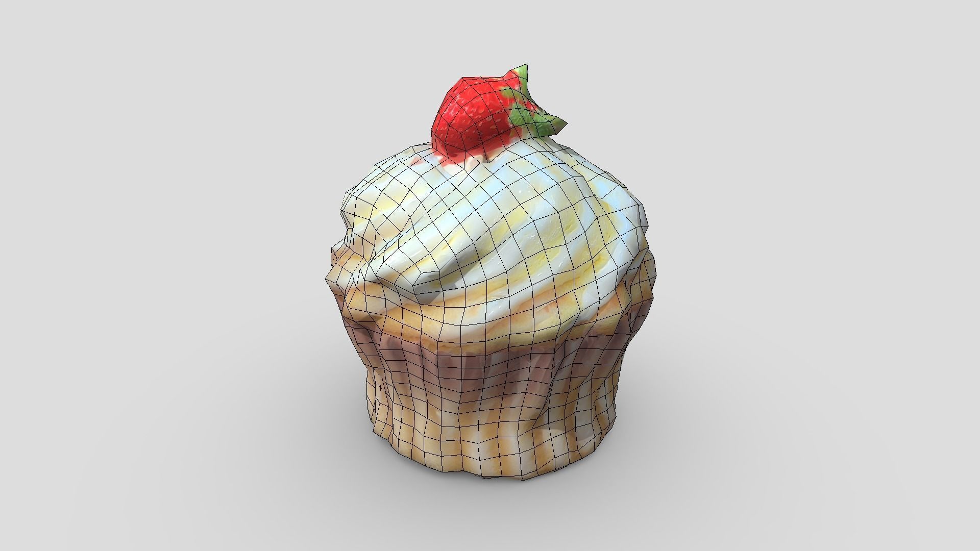 Cupcake 2 Low-poly 3D model_8