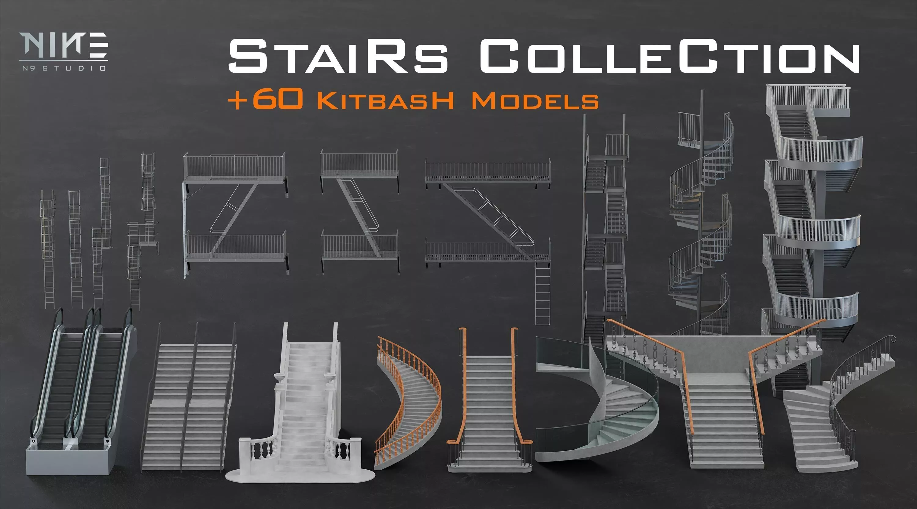 Stairs collection 3D model