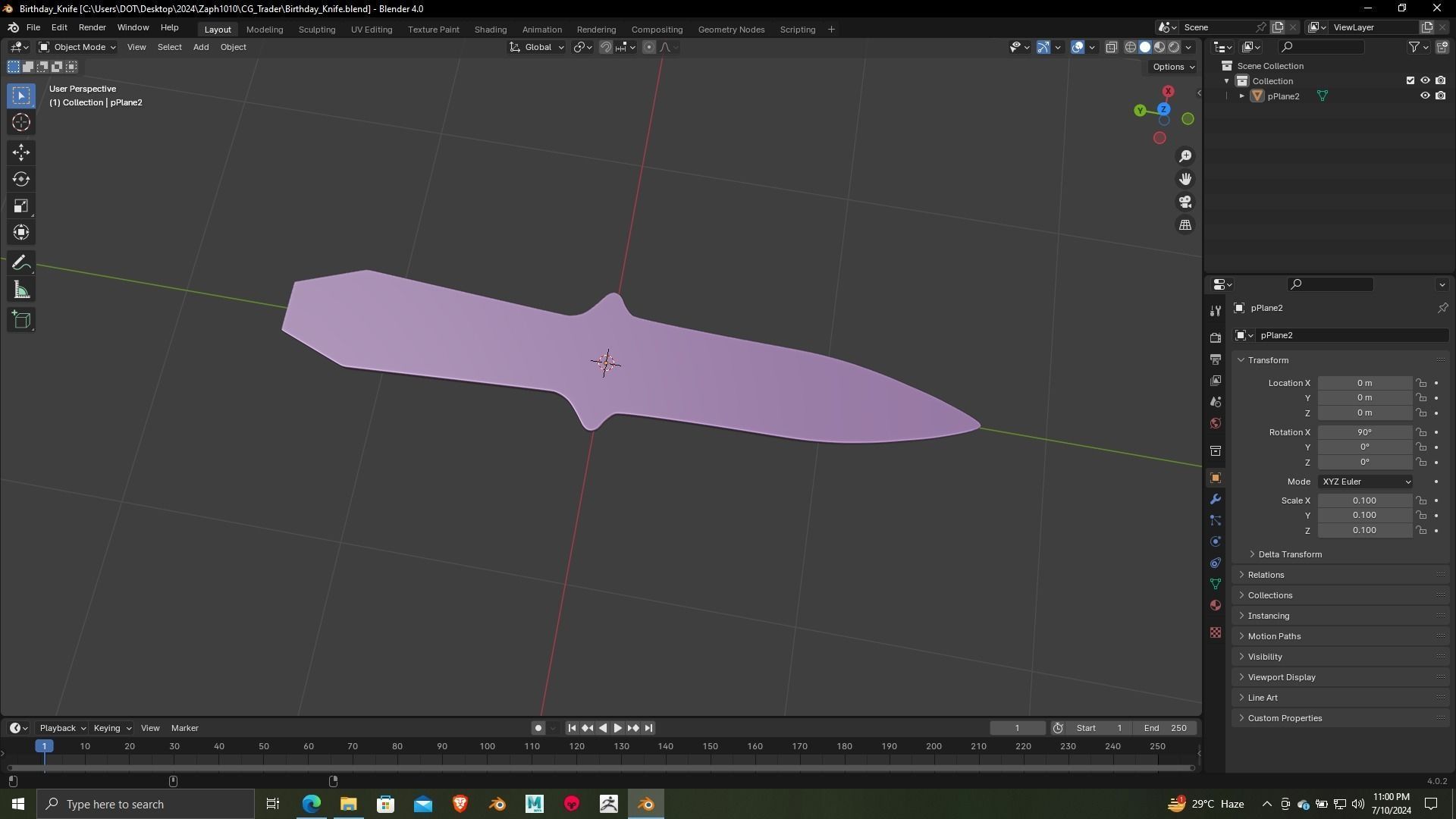 Birthday knife 3d printing ready model 3D print model_10