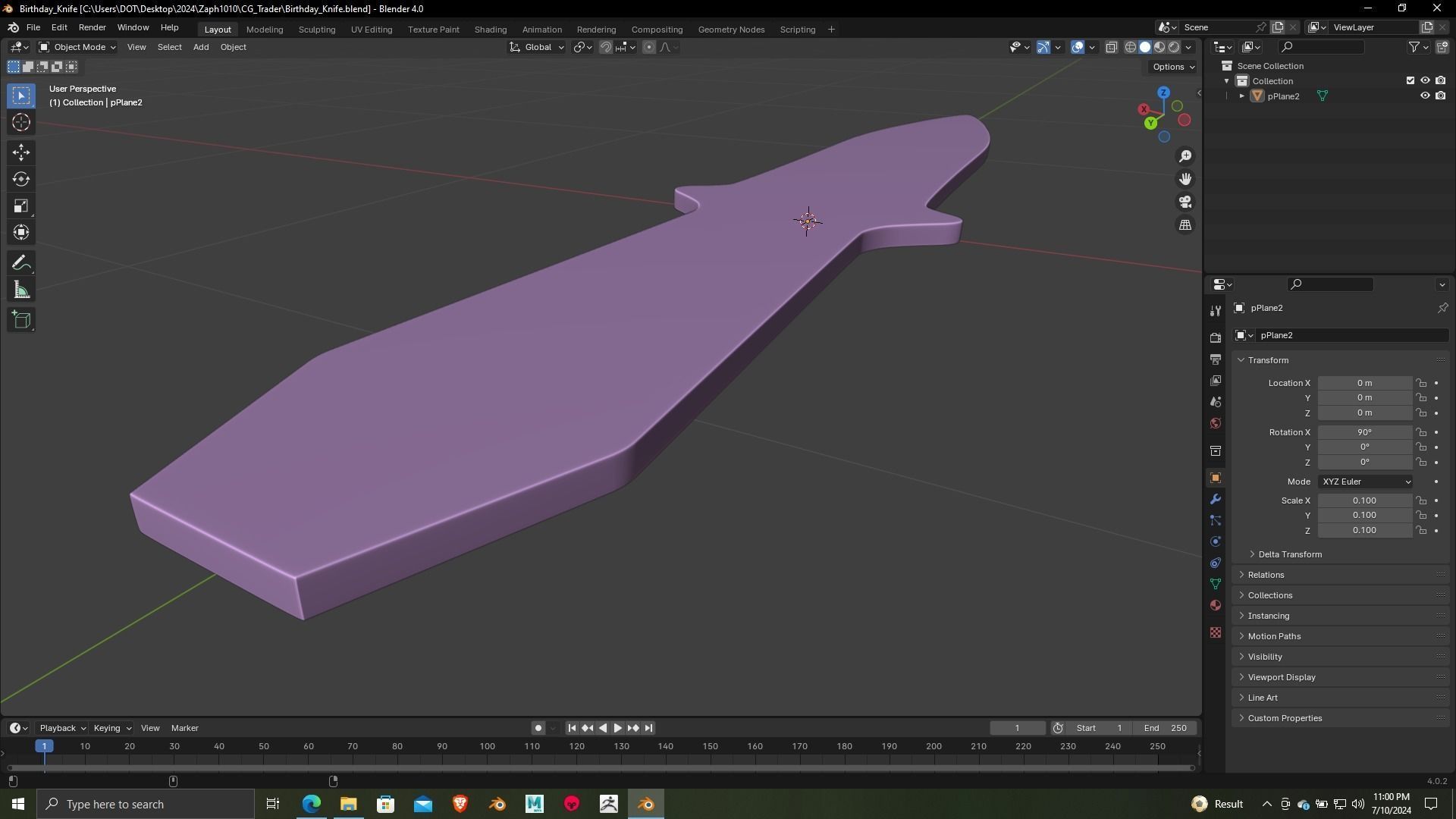 Birthday knife 3d printing ready model 3D print model_11