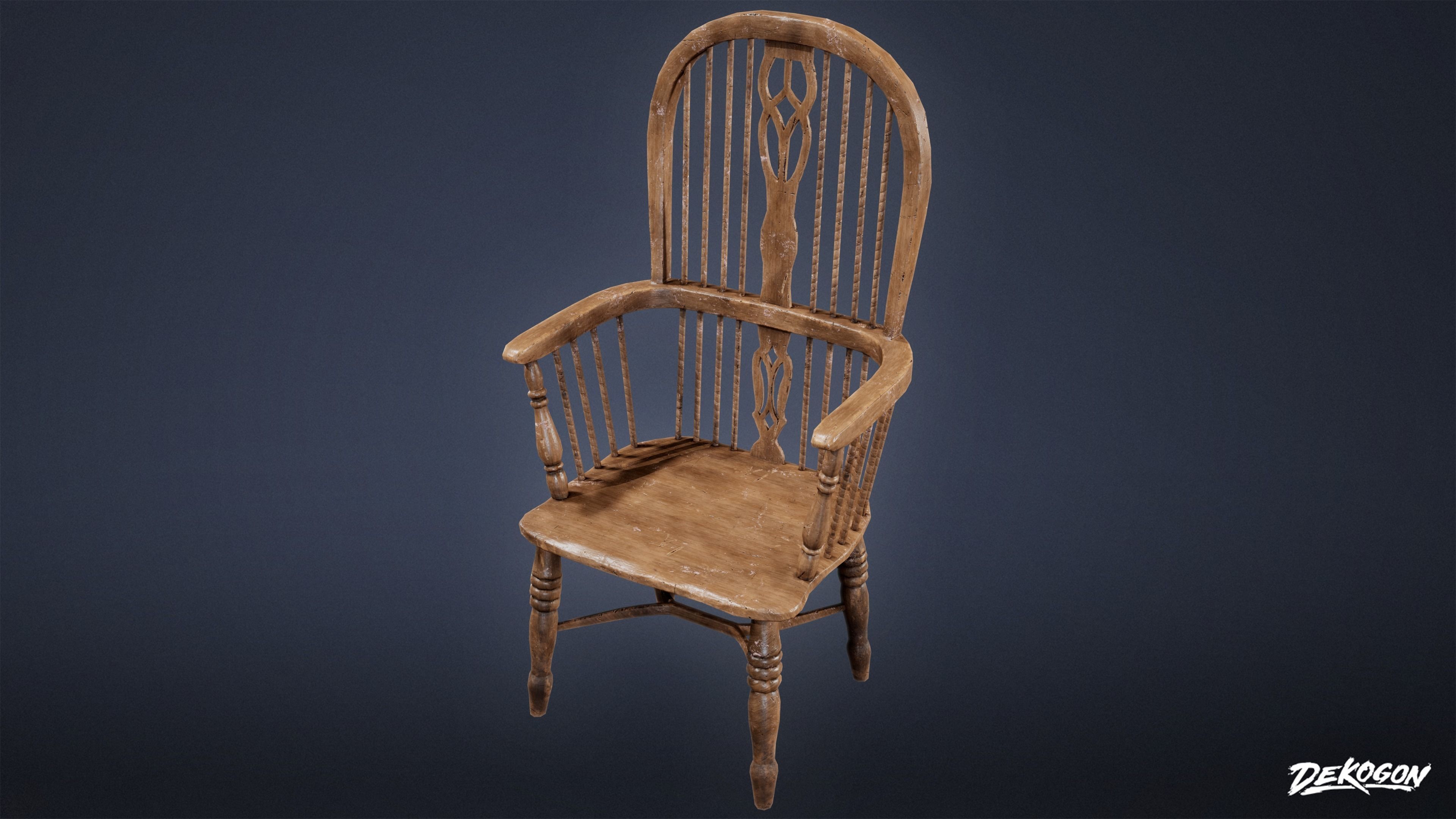 ATTIC - Chair 01 - LOW POLY Low-poly 3D model_4