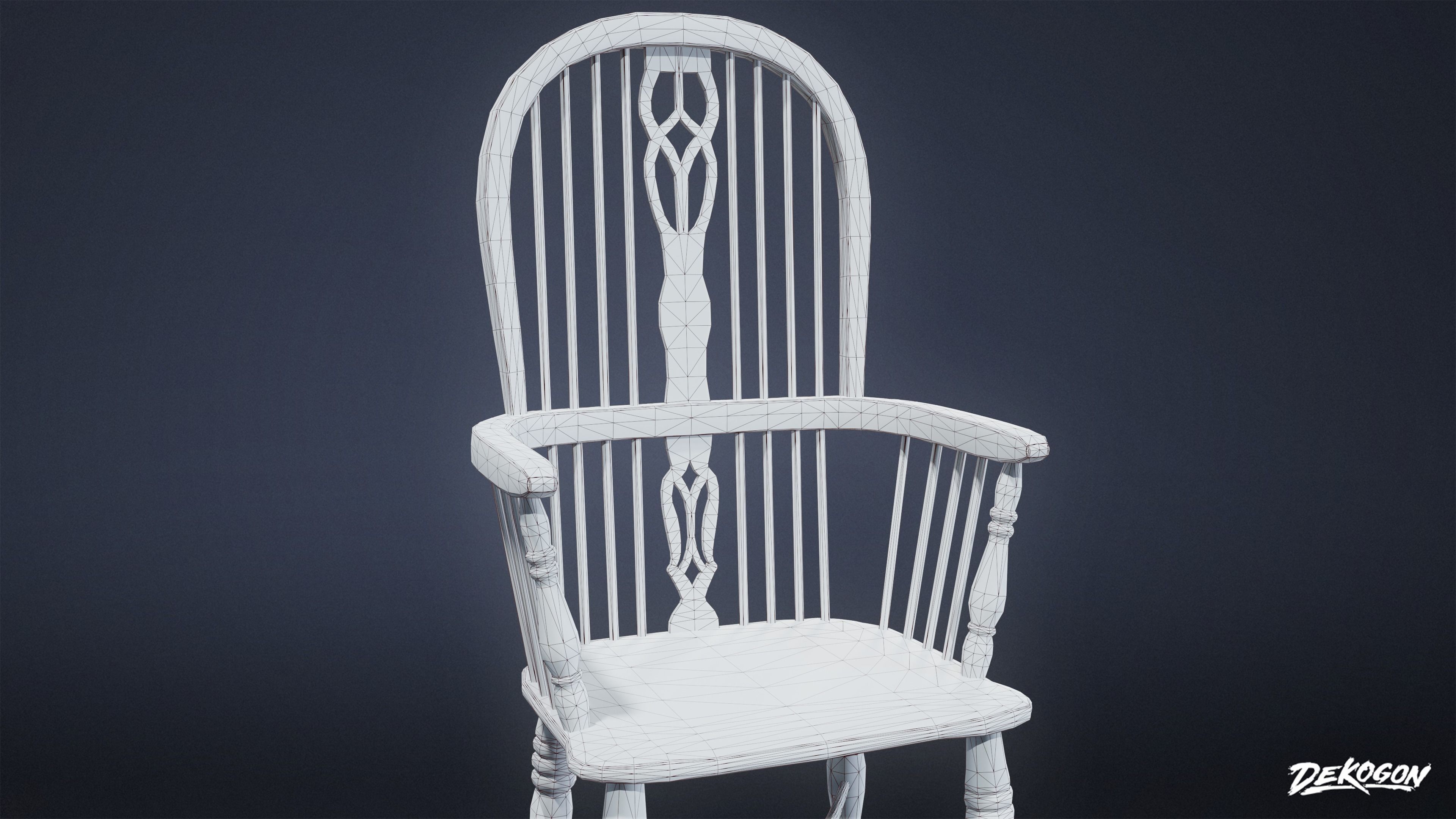ATTIC - Chair 01 - LOW POLY Low-poly 3D model_7