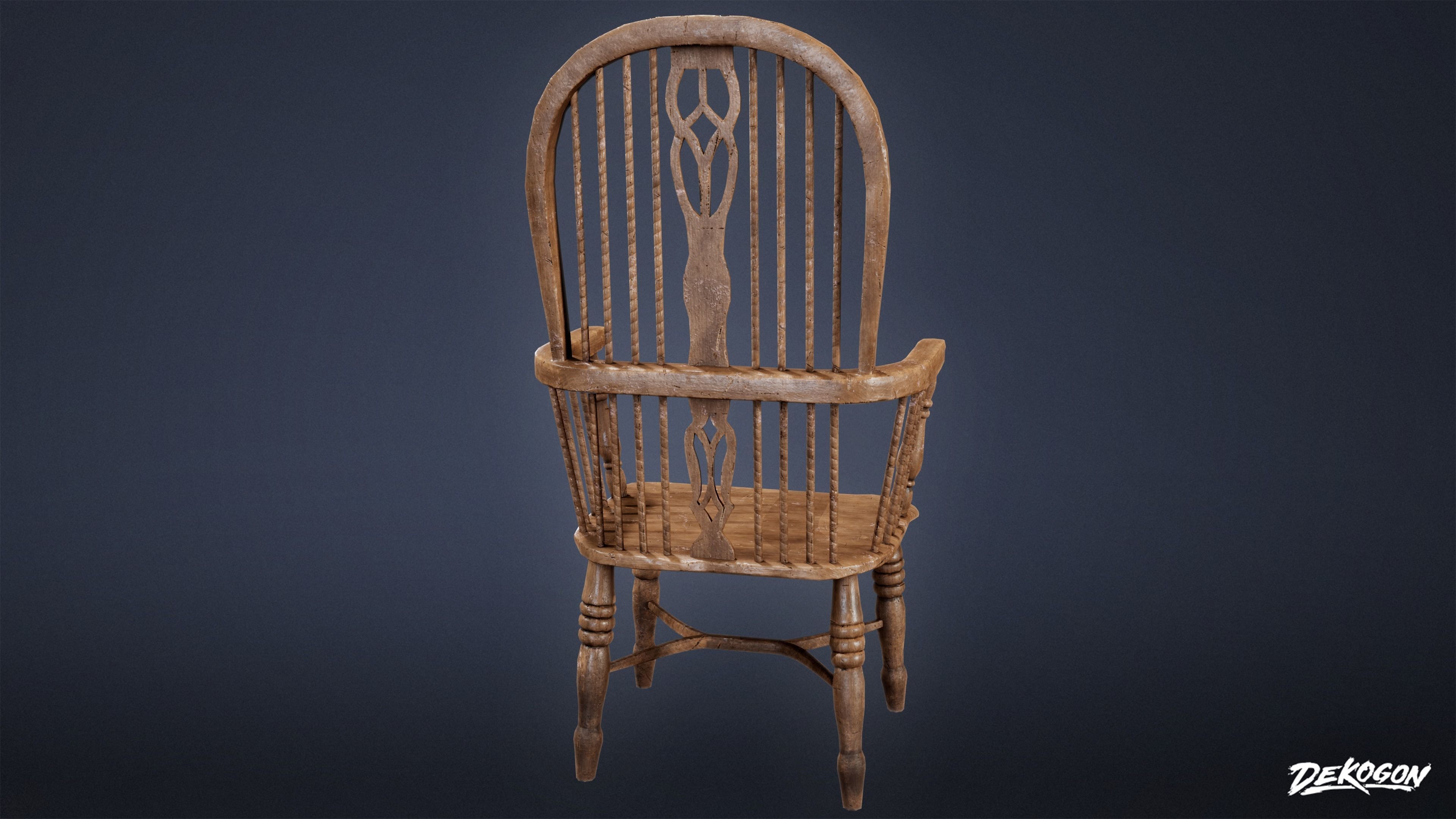 ATTIC - Chair 01 - LOW POLY Low-poly 3D model_3