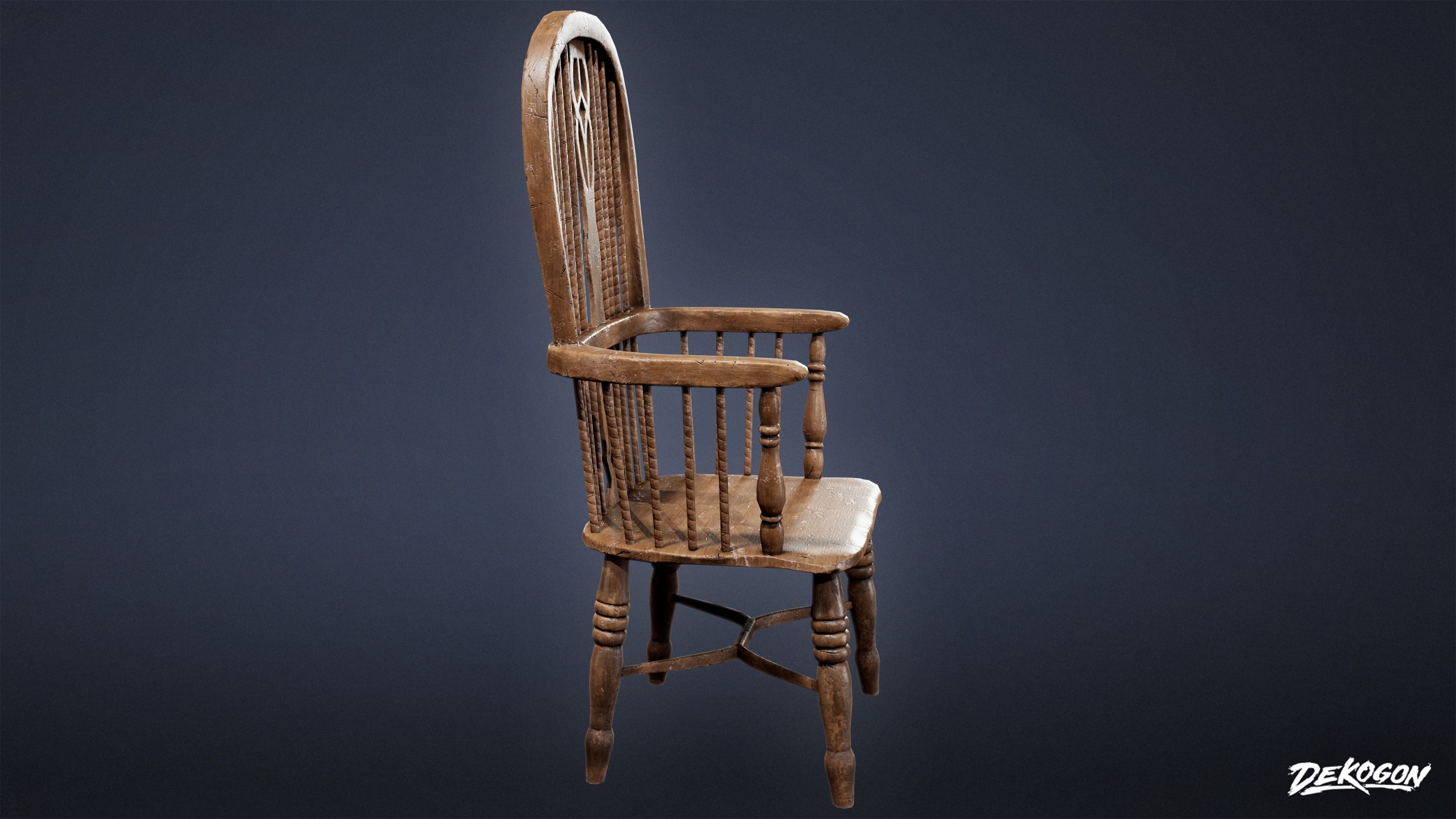 ATTIC - Chair 01 - LOW POLY Low-poly 3D model_2