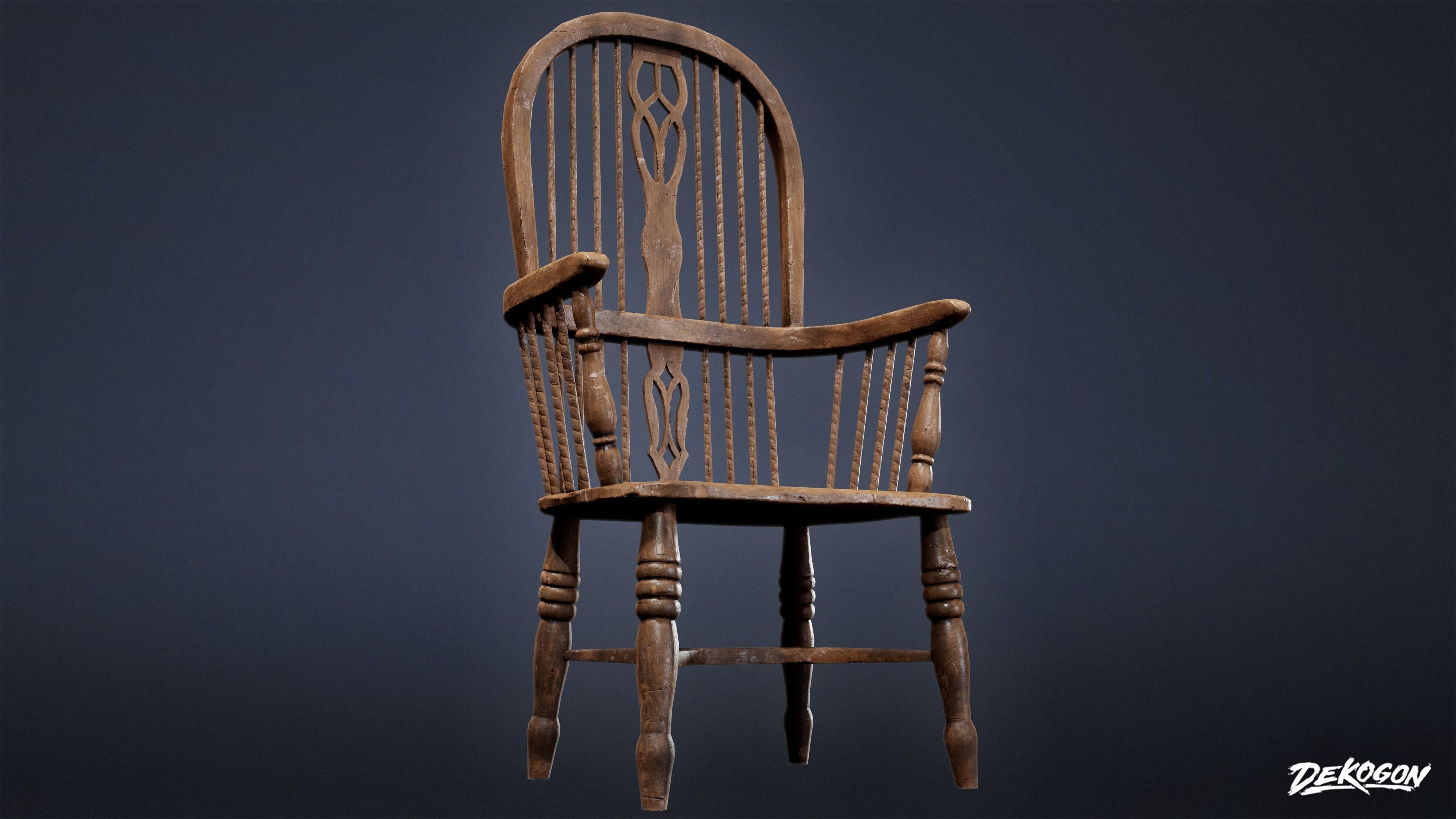 ATTIC - Chair 01 - LOW POLY Low-poly 3D model_5