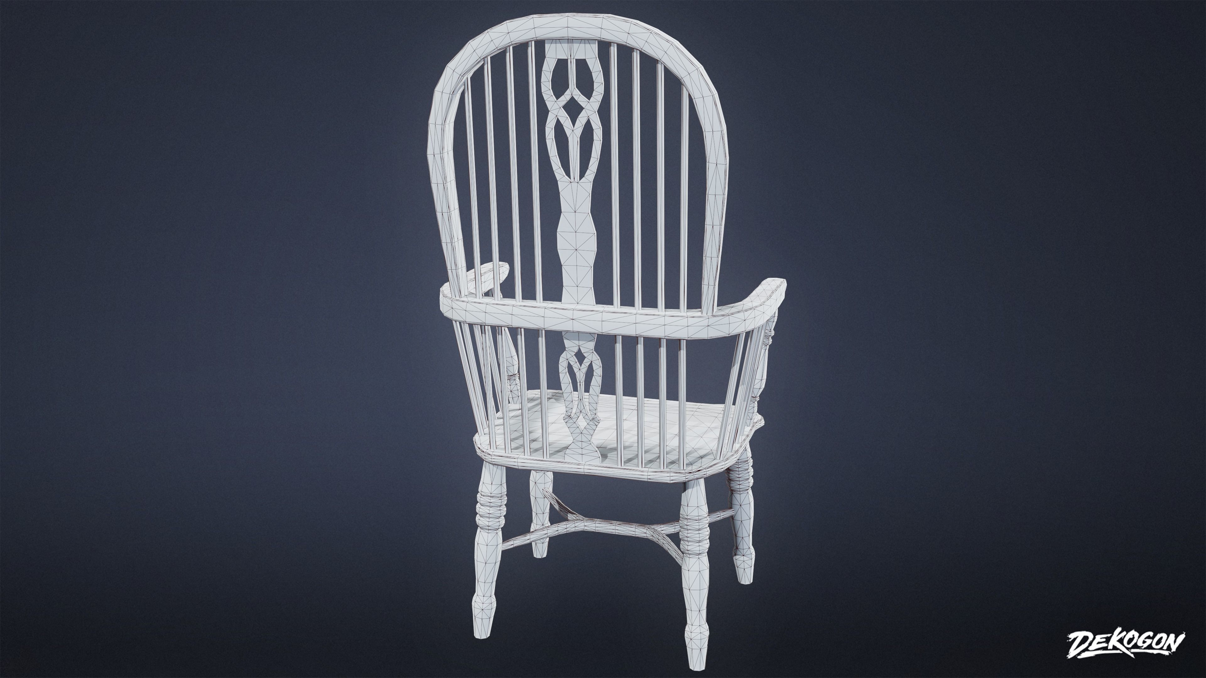 ATTIC - Chair 01 - LOW POLY Low-poly 3D model_9