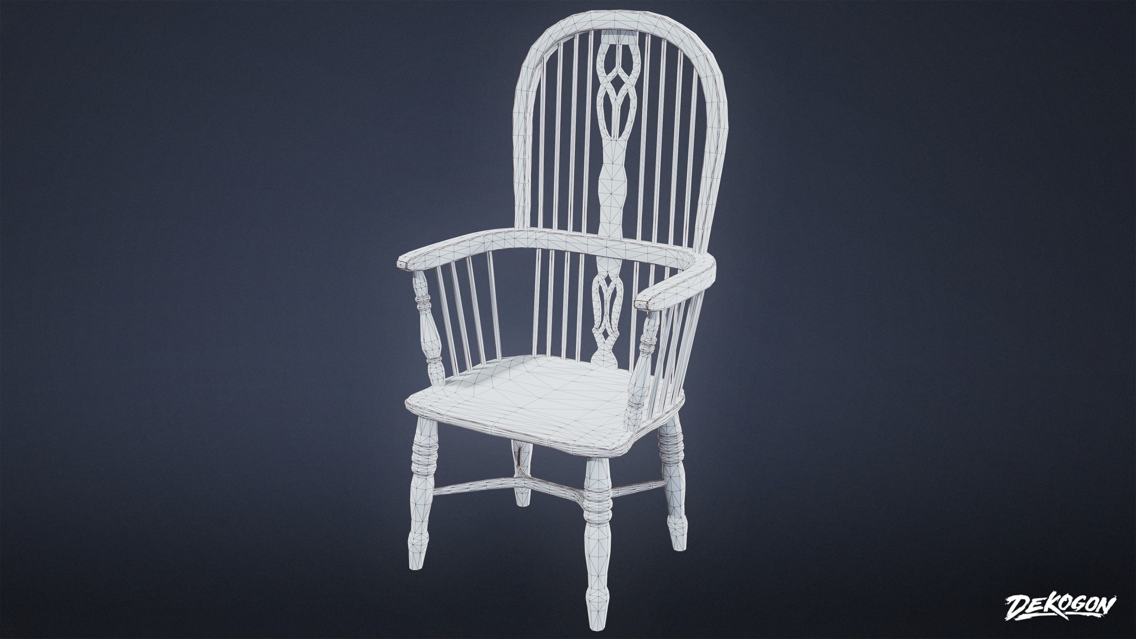 ATTIC - Chair 01 - LOW POLY Low-poly 3D model_8