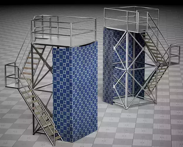 Tower Metal Frame Game 3D model Low-poly