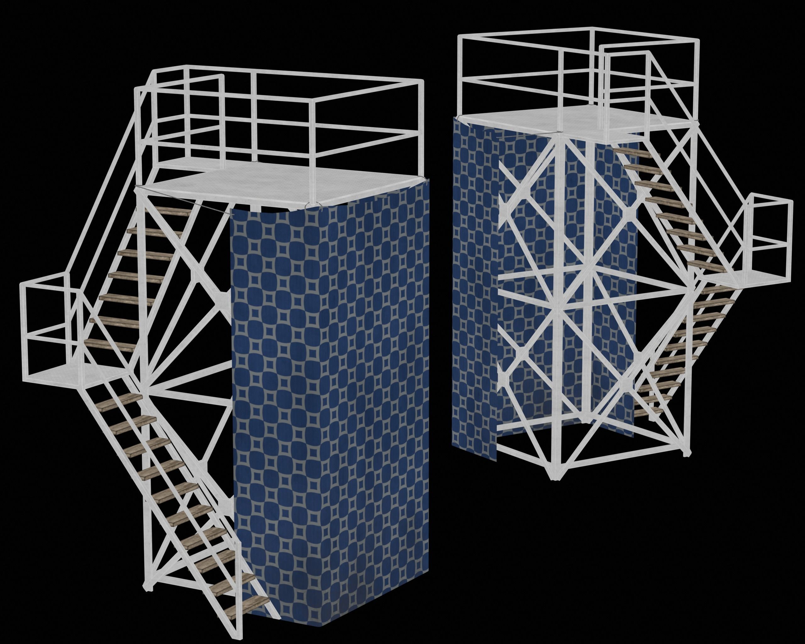 Tower Metal Frame Game 3D model Low-poly Low-poly 3D model_4