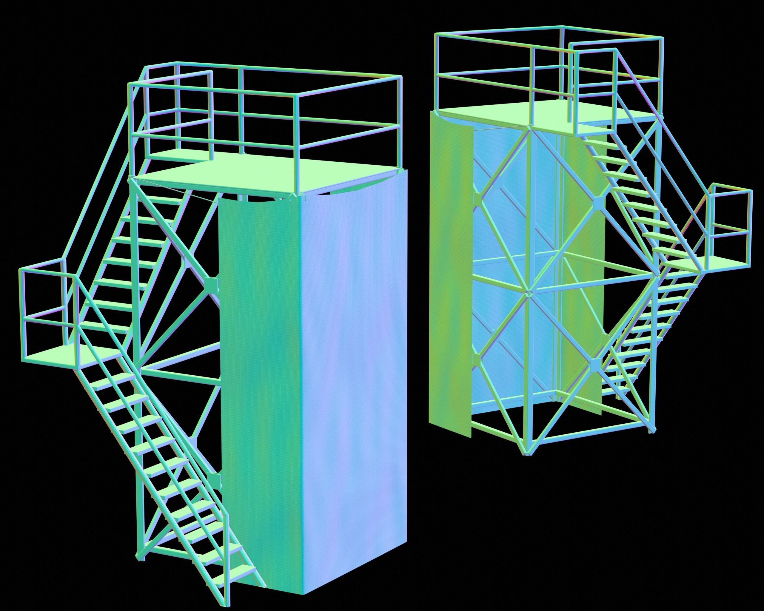 Tower Metal Frame Game 3D model Low-poly Low-poly 3D model_6