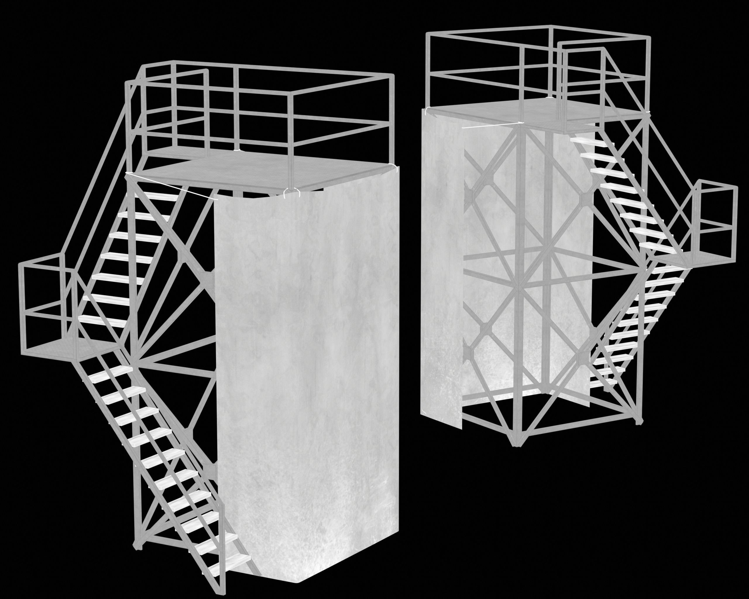 Tower Metal Frame Game 3D model Low-poly Low-poly 3D model_7