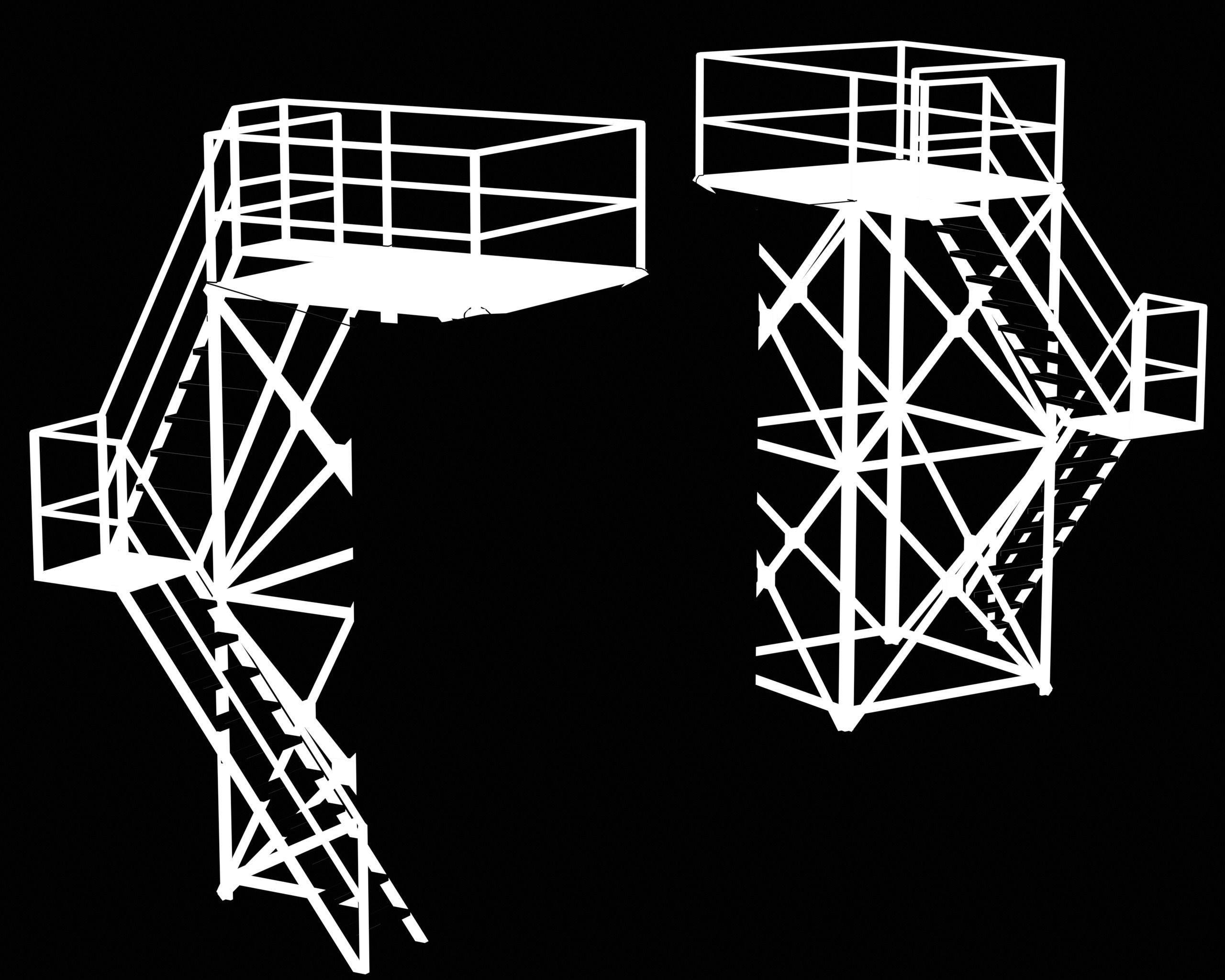 Tower Metal Frame Game 3D model Low-poly Low-poly 3D model_8