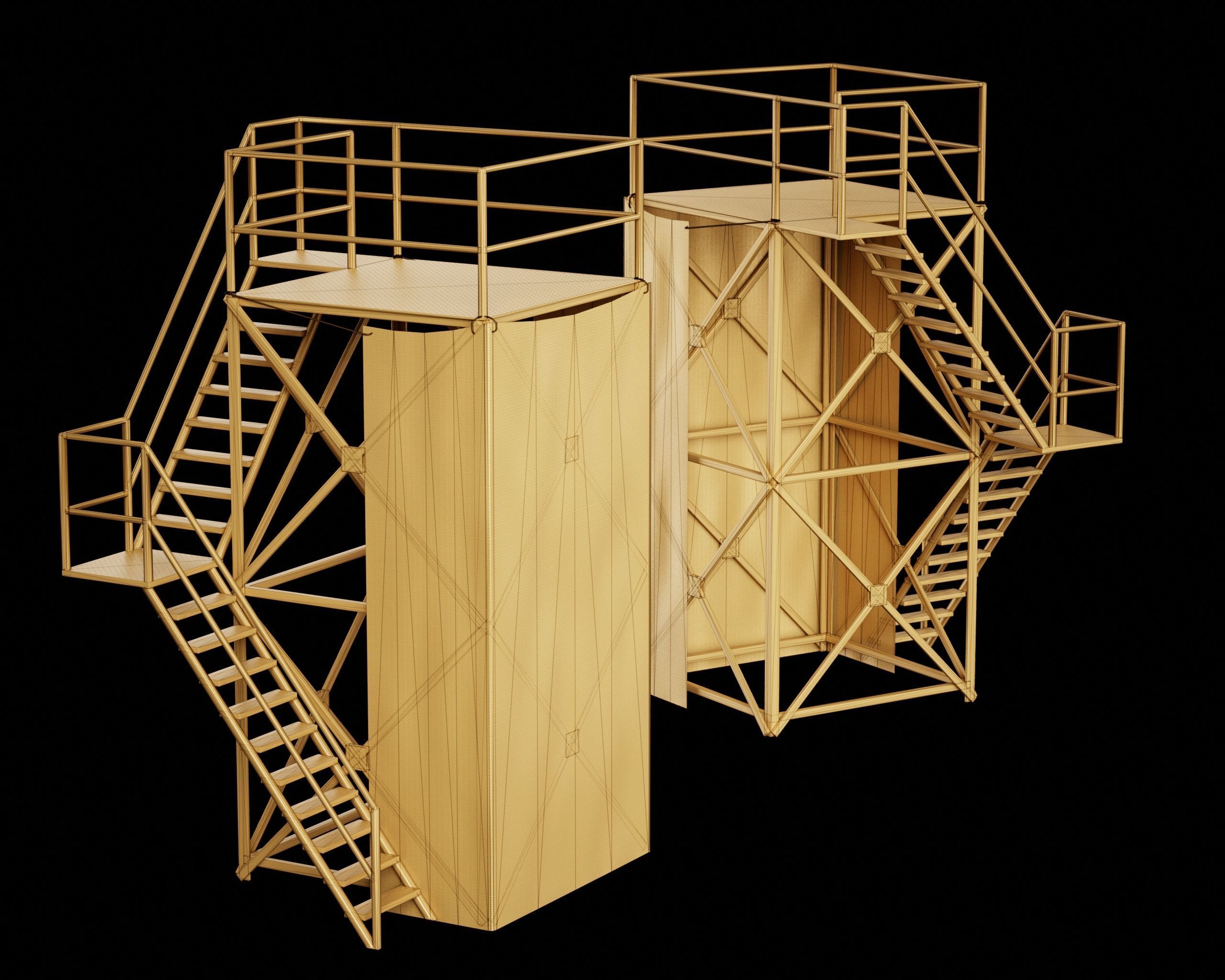Tower Metal Frame Game 3D model Low-poly Low-poly 3D model_5