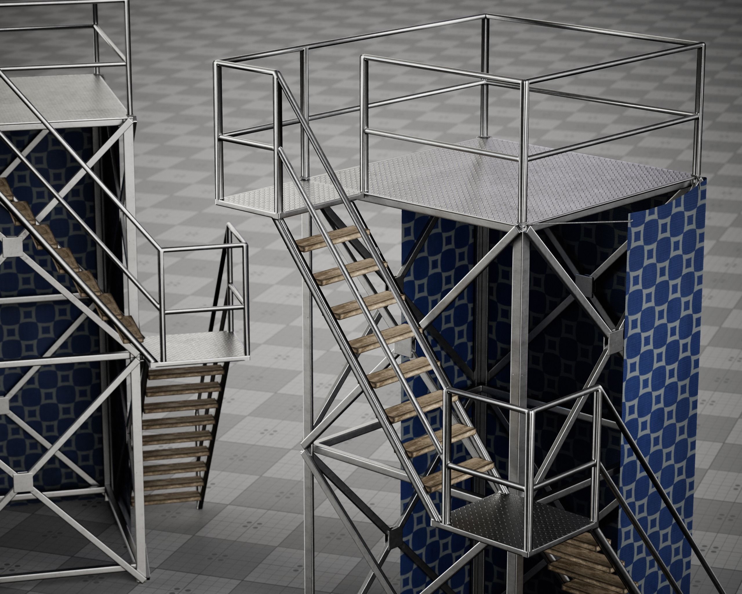 Tower Metal Frame Game 3D model Low-poly Low-poly 3D model_2