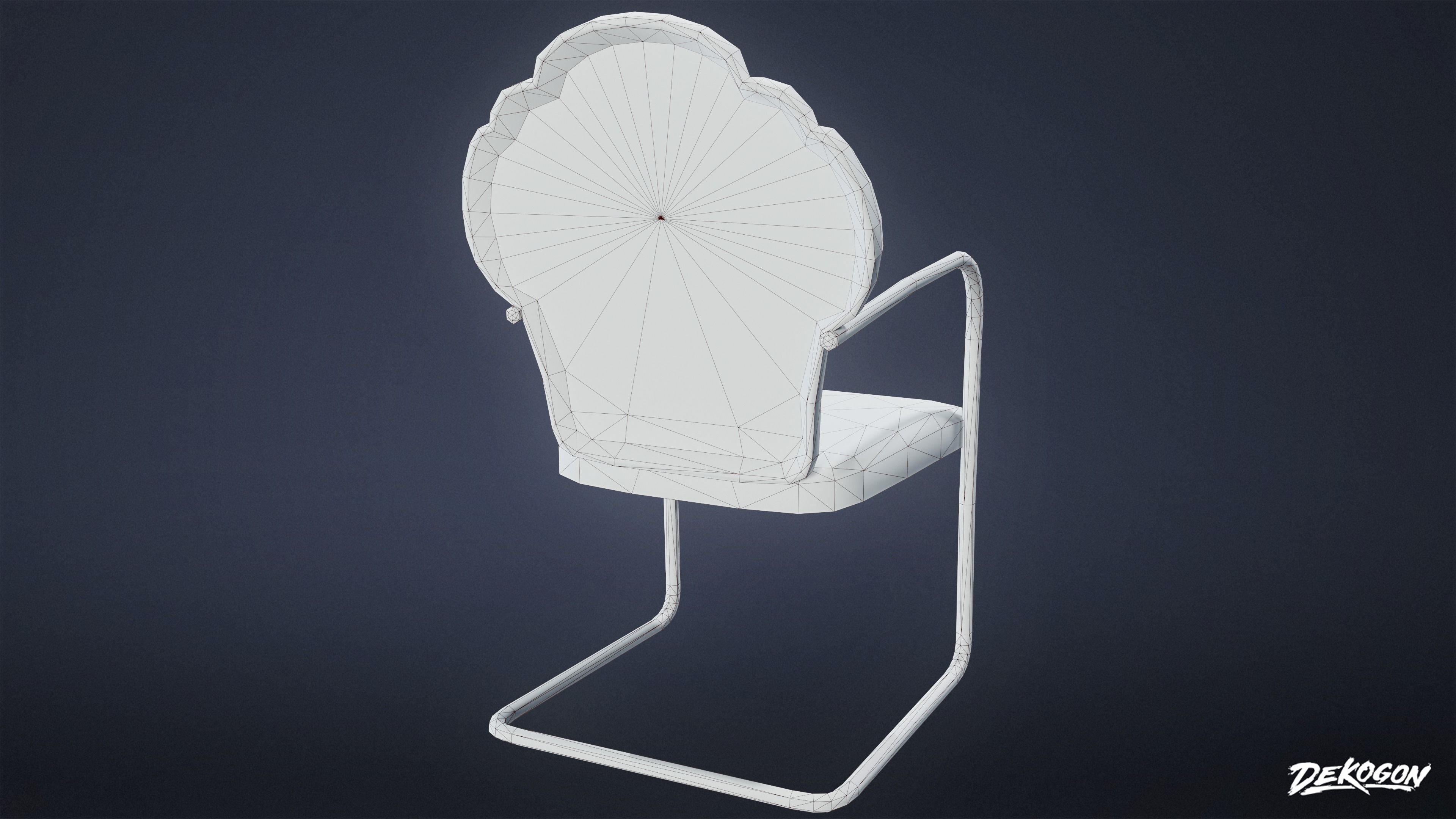 ATTIC - Chair 03 - LOW POLY Low-poly 3D model_9