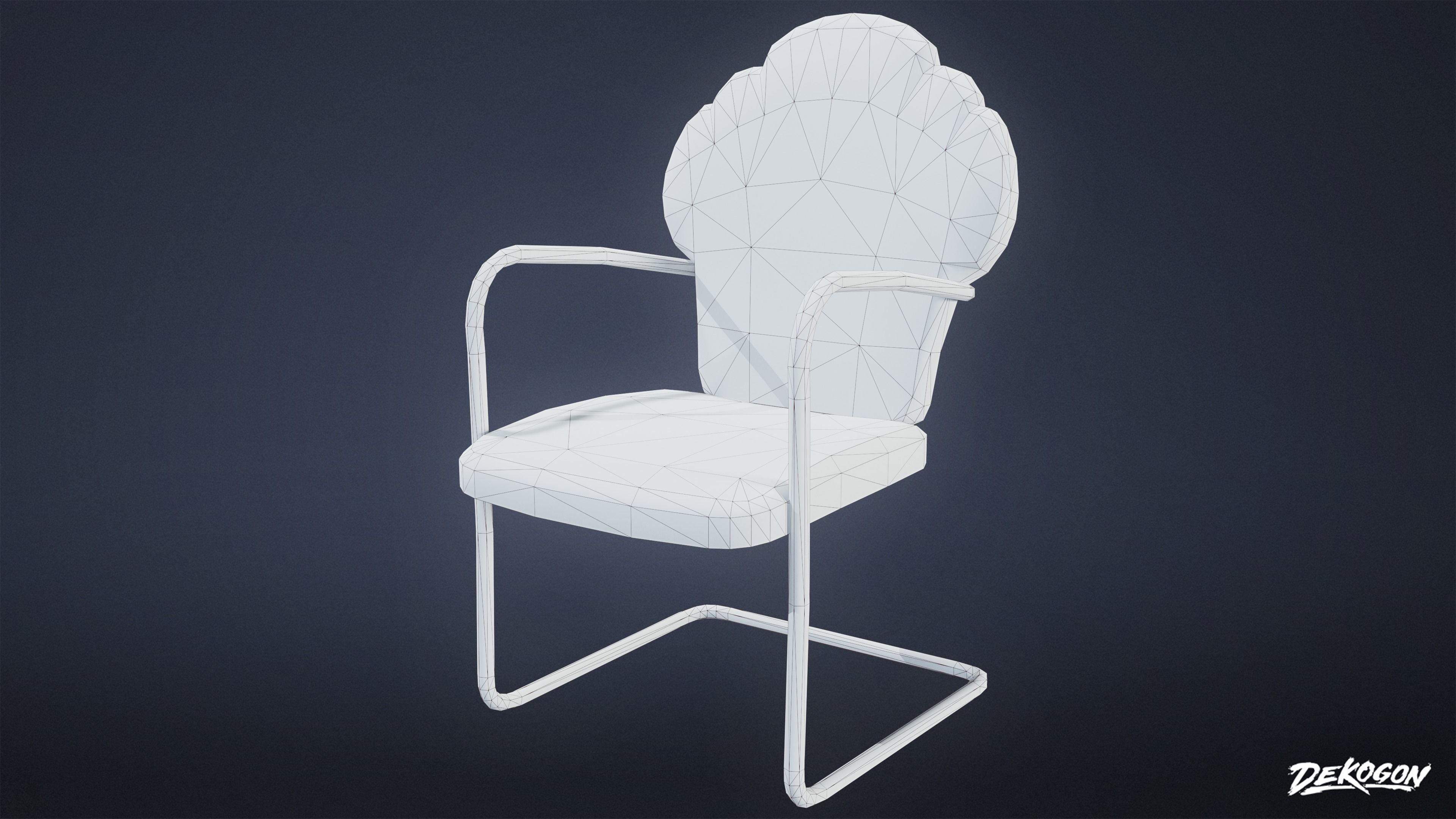 ATTIC - Chair 03 - LOW POLY Low-poly 3D model_8