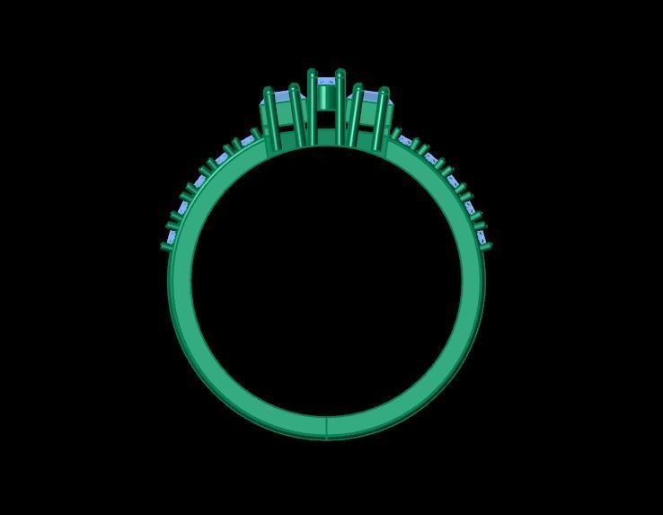 Diamond cluster ring Free 3D print model_11
