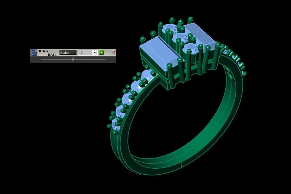 Diamond cluster ring Free 3D print model_17