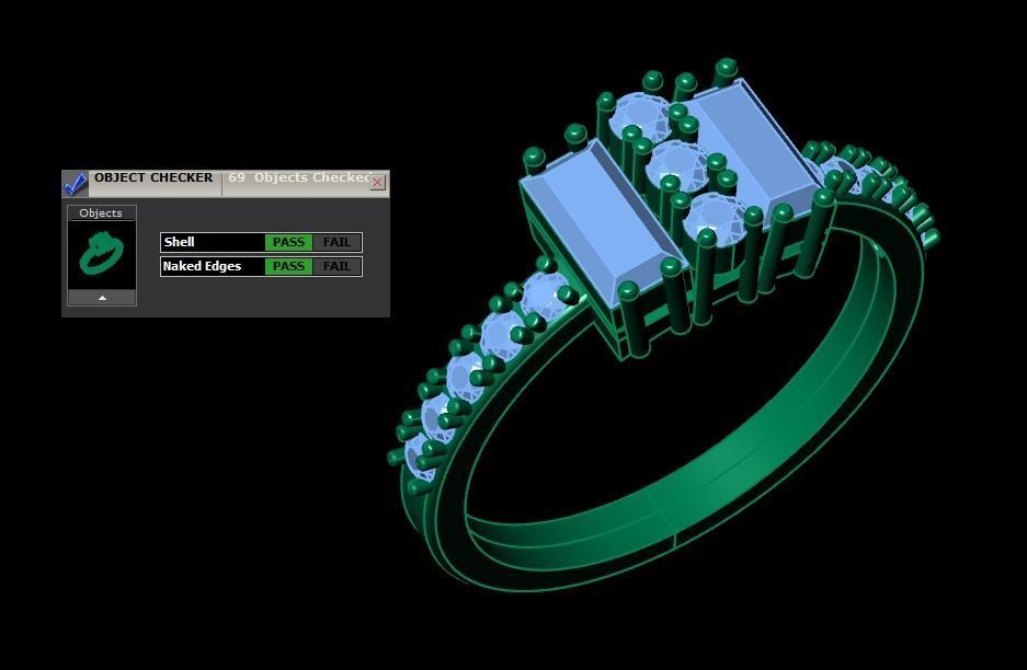 Diamond cluster ring Free 3D print model_16