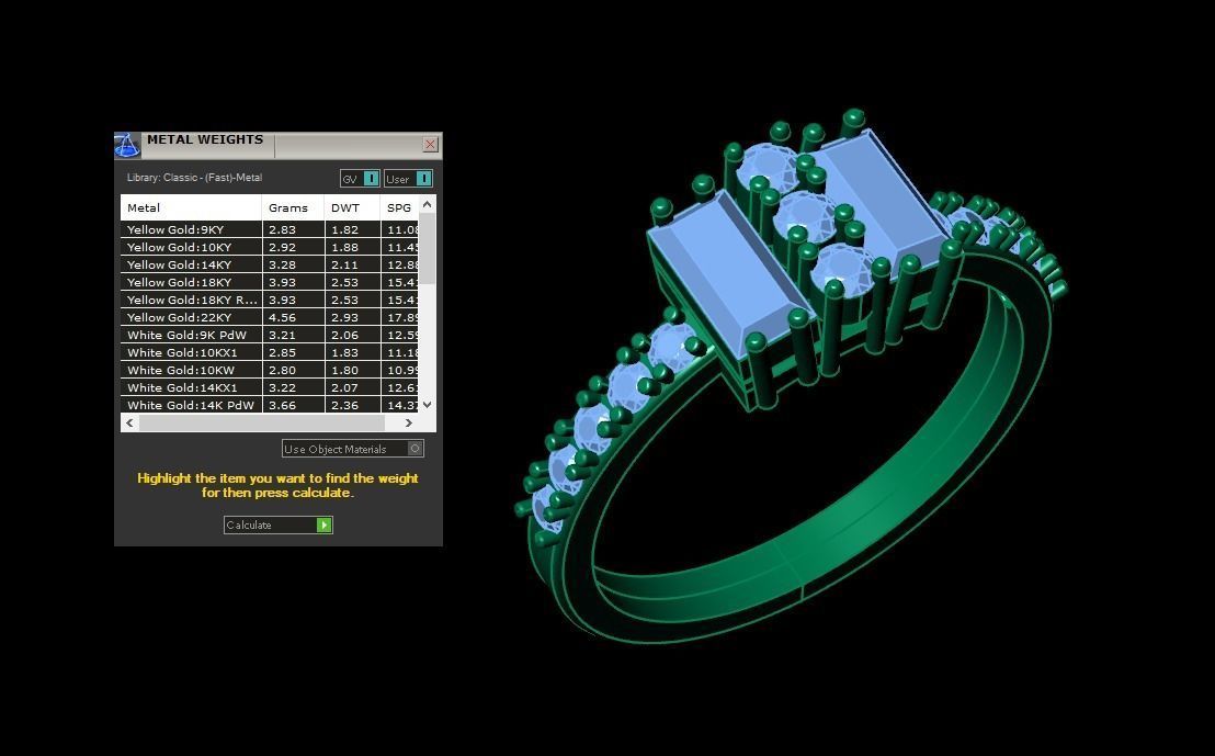 Diamond cluster ring Free 3D print model_14