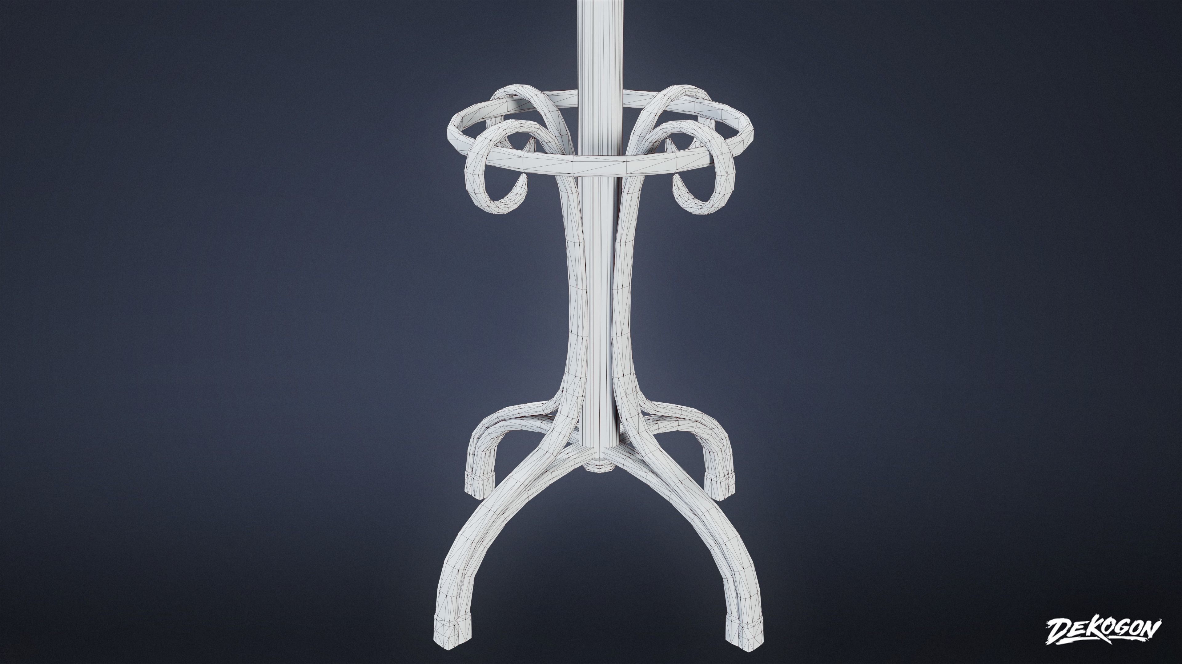 ATTIC - Coat Hanger 01 - LOW POLY Low-poly 3D model_6