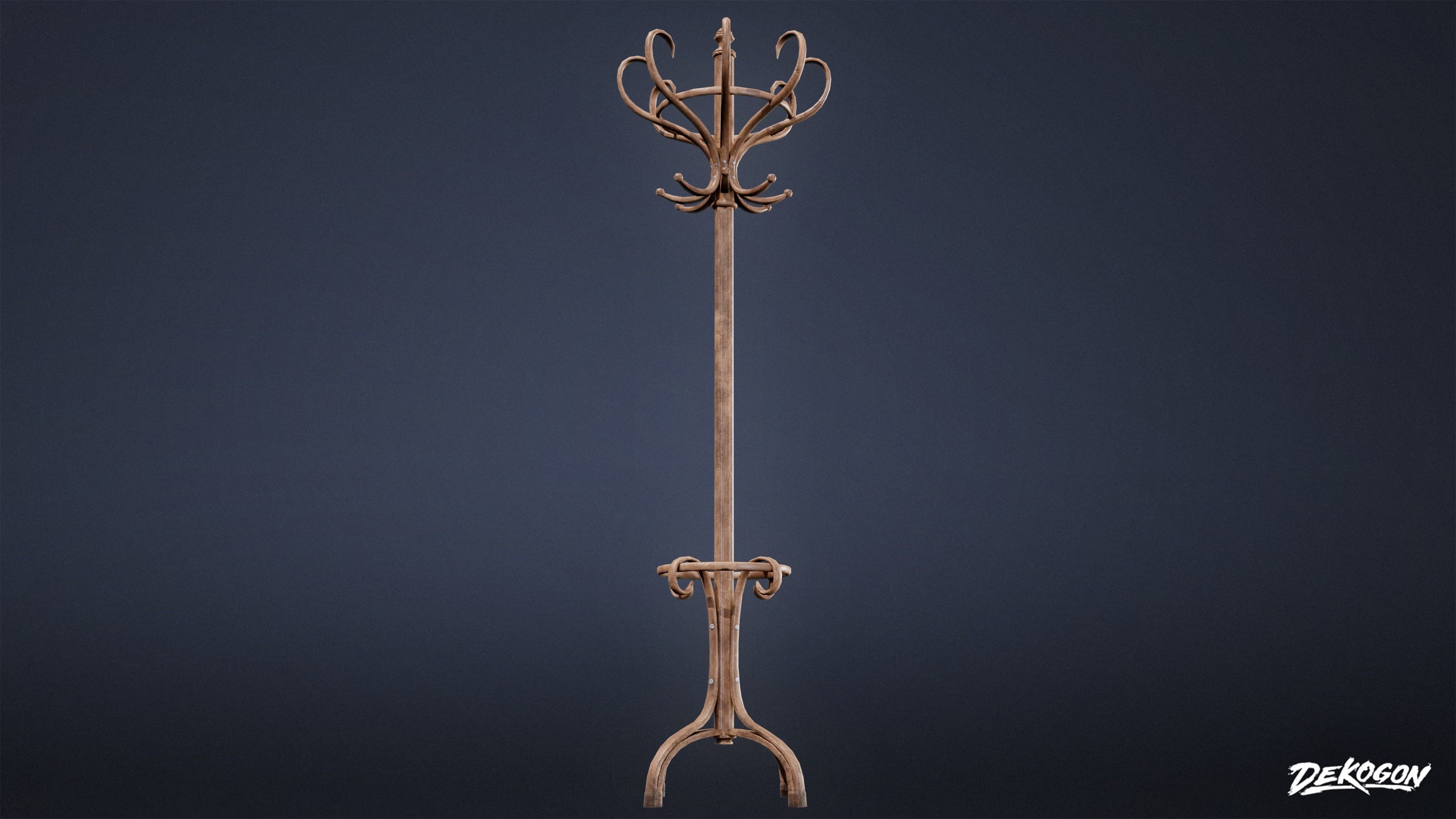 ATTIC - Coat Hanger 01 - LOW POLY Low-poly 3D model_2