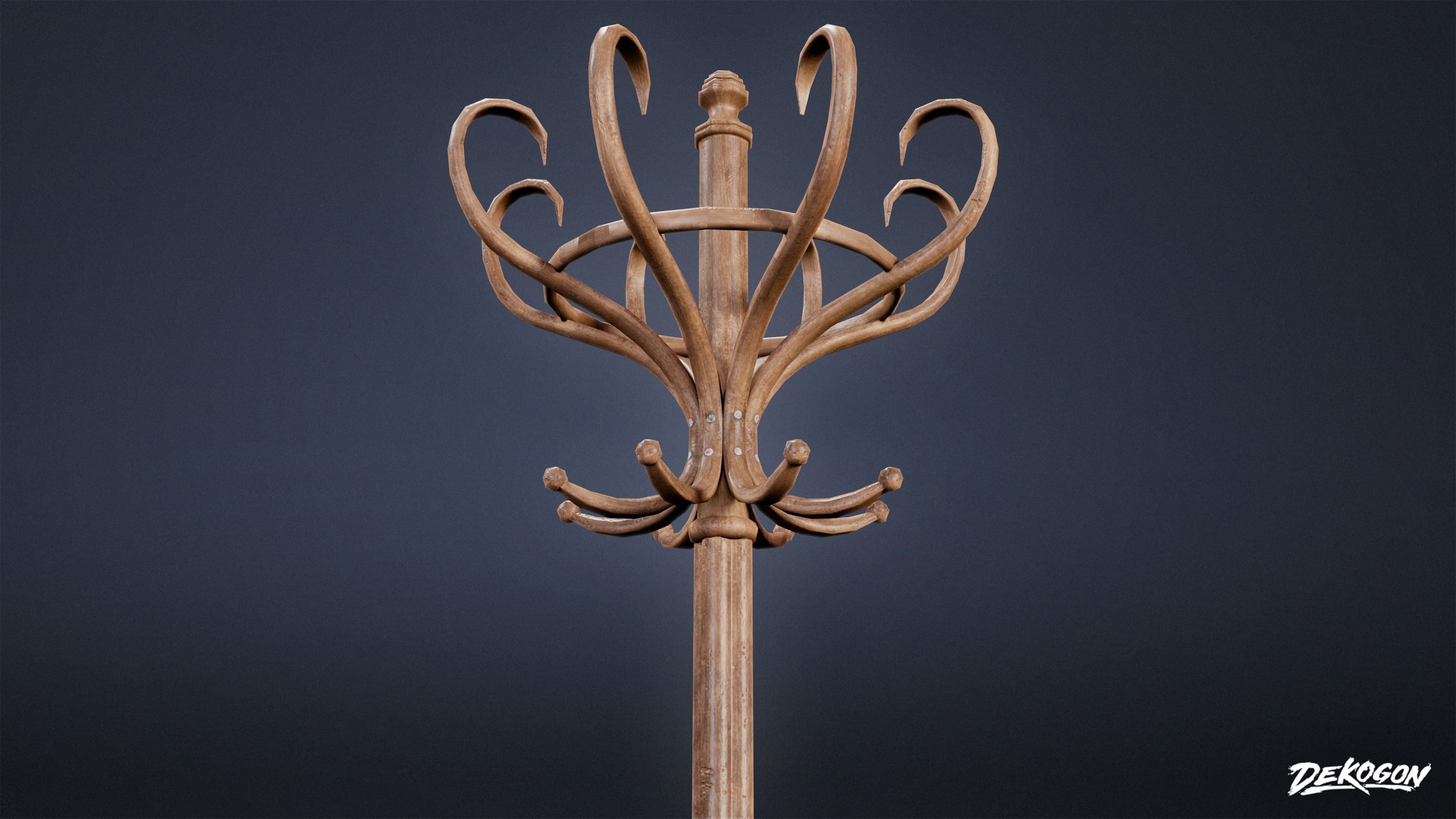 ATTIC - Coat Hanger 01 - LOW POLY Low-poly 3D model_4