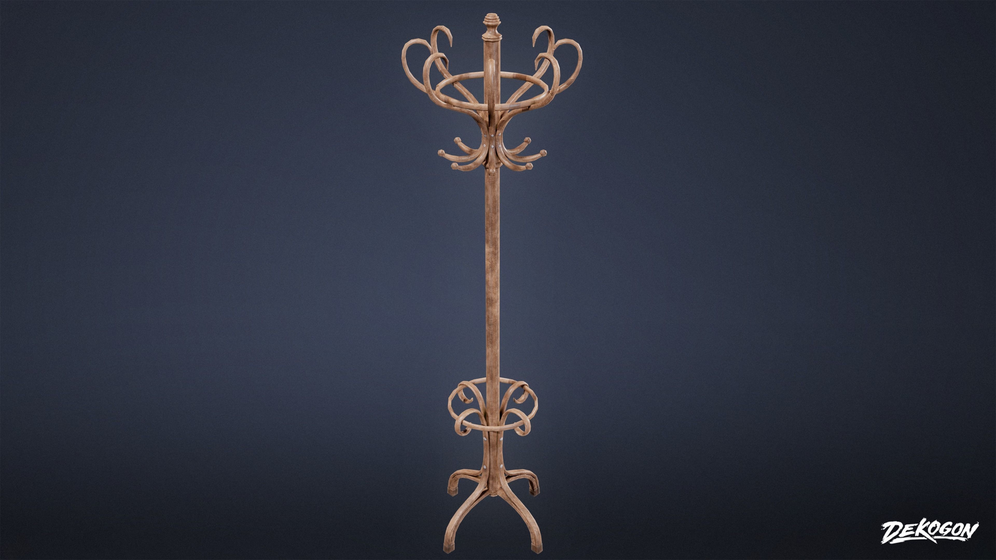 ATTIC - Coat Hanger 01 - LOW POLY Low-poly 3D model_1