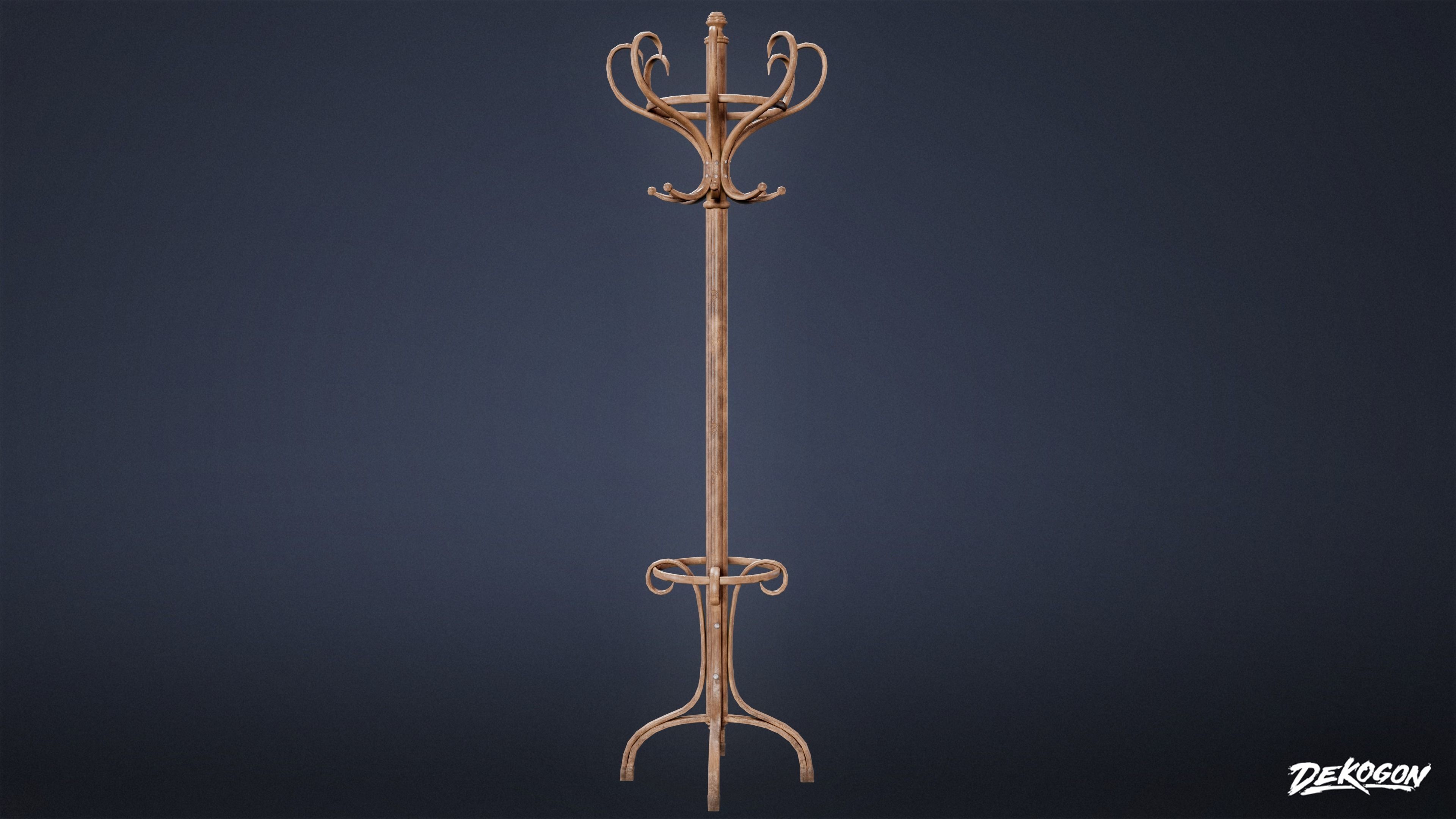 ATTIC - Coat Hanger 01 - LOW POLY Low-poly 3D model_3