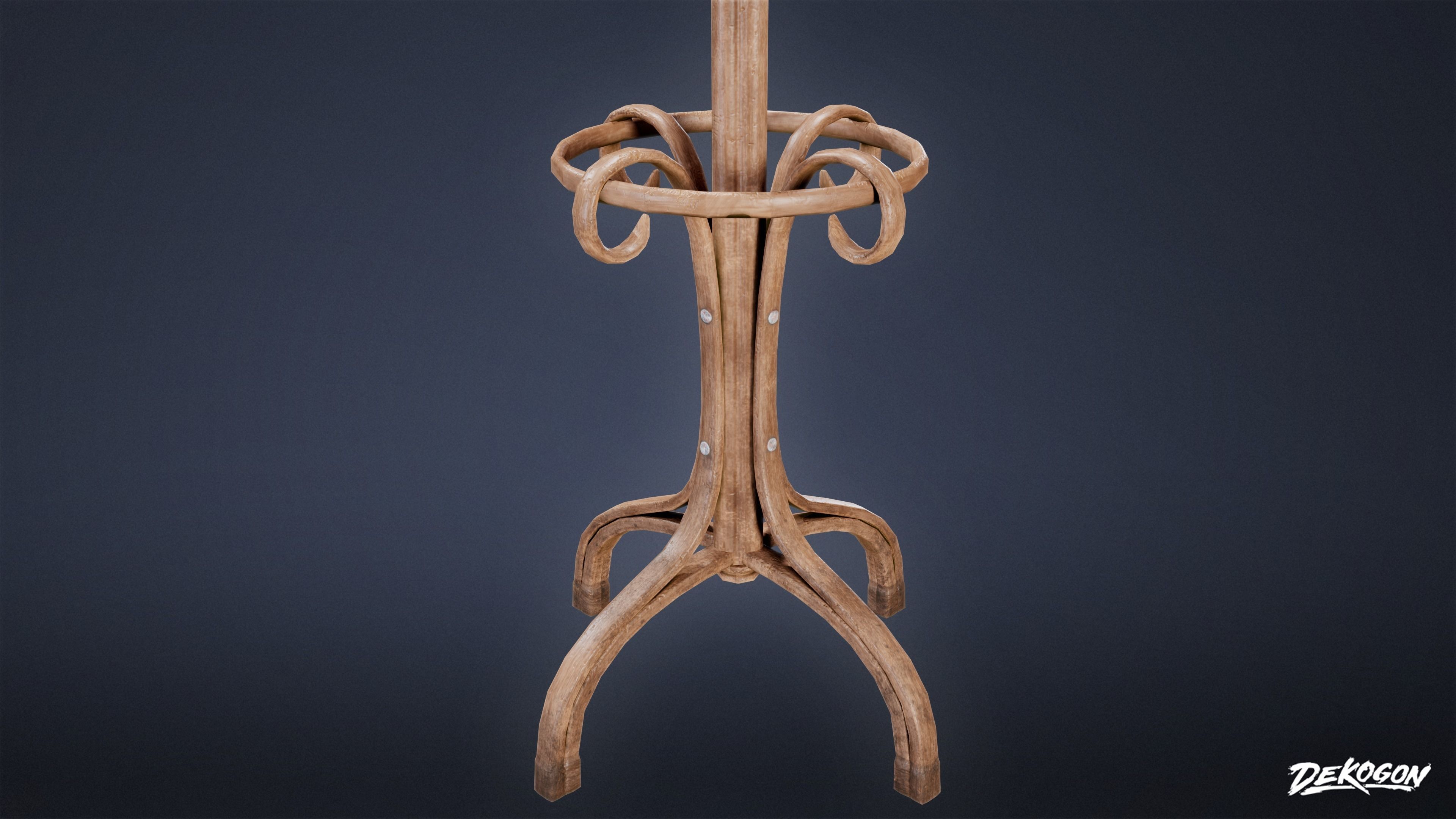 ATTIC - Coat Hanger 01 - LOW POLY Low-poly 3D model_5