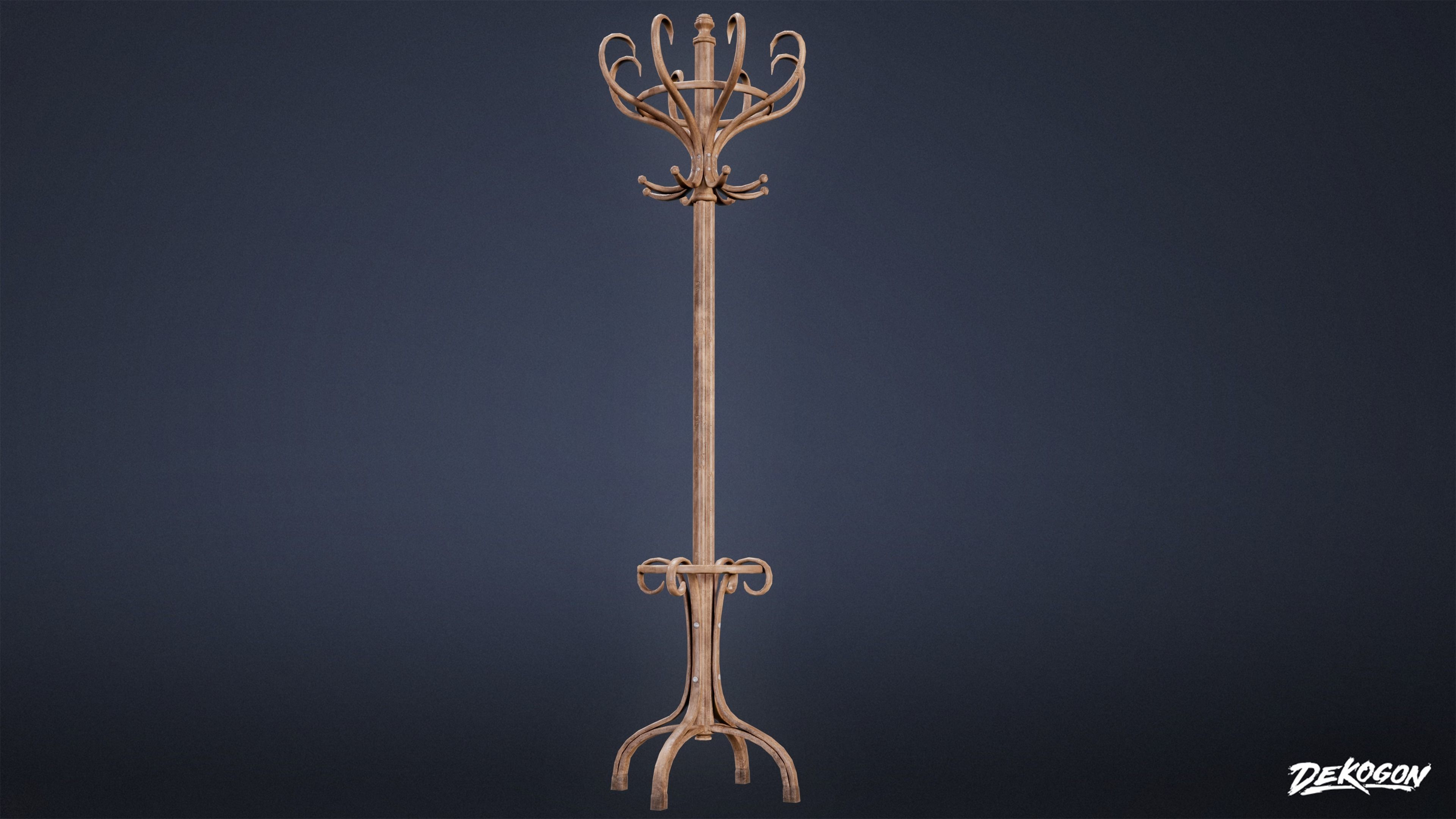 ATTIC - Coat Hanger 01 - LOW POLY Low-poly 3D model_9