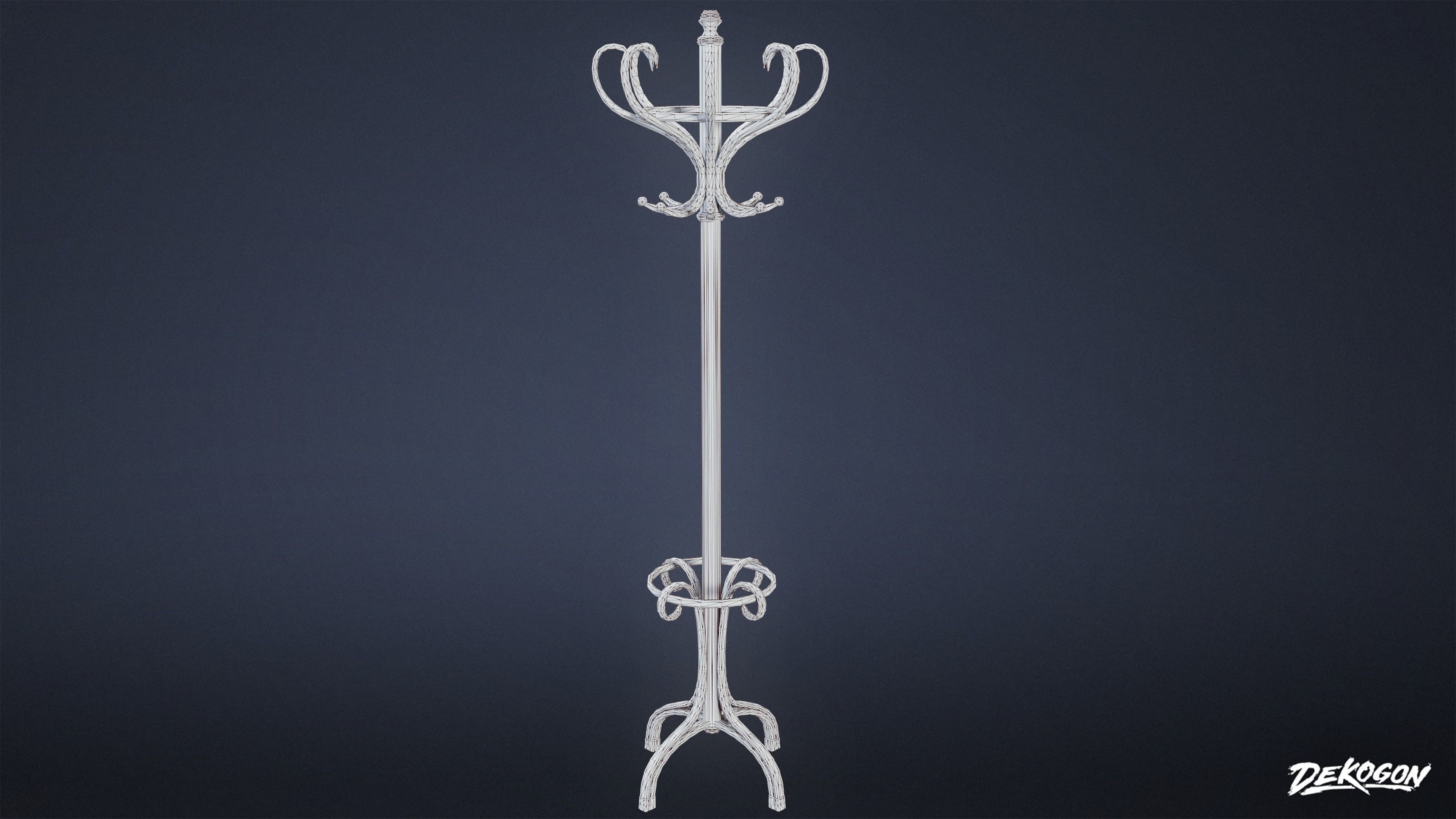ATTIC - Coat Hanger 01 - LOW POLY Low-poly 3D model_7
