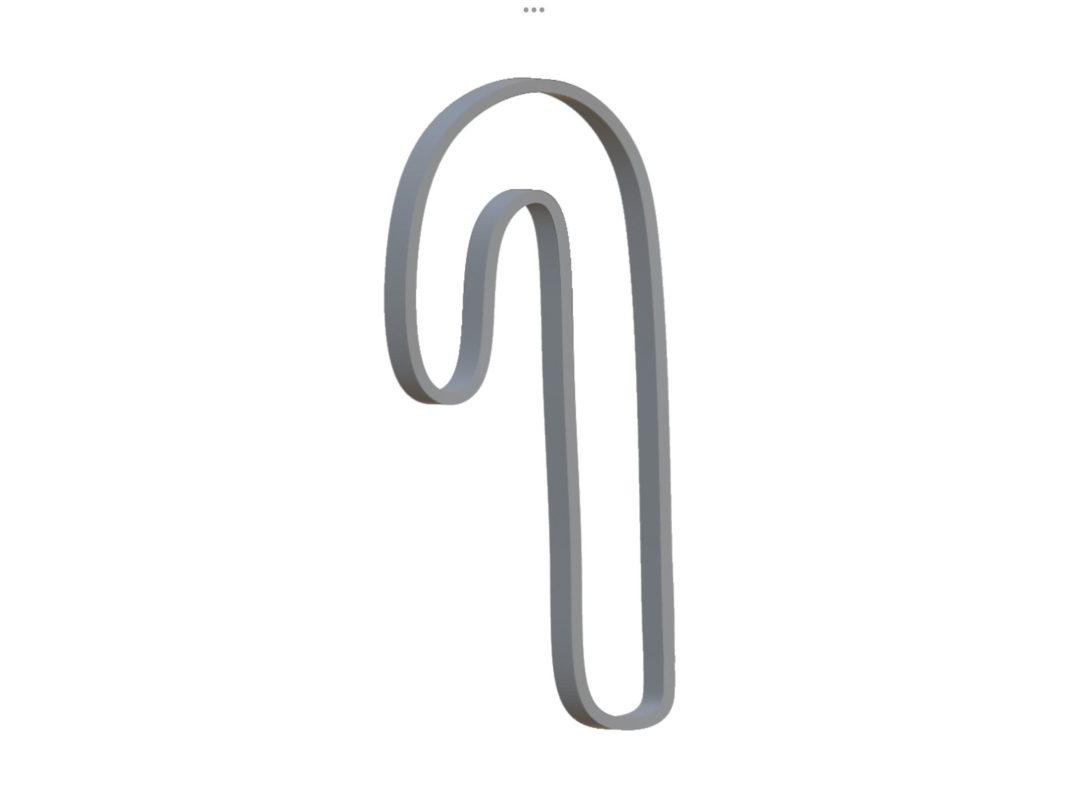 Christmas Cane Cookie Cutter - Cookie Cutter - Kitchen 3D print model_1