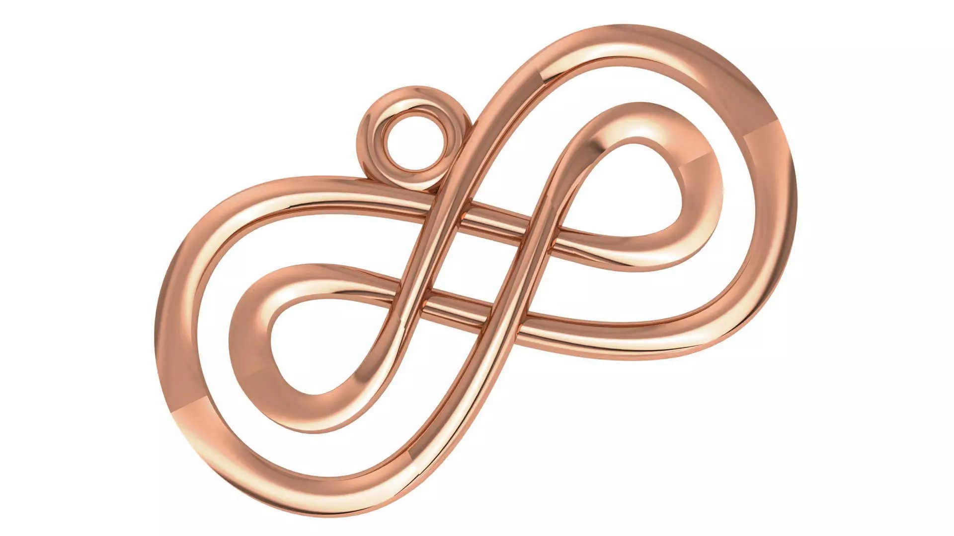 Infinity Wire Mesh Plain Gold Pendant 3D print model_0