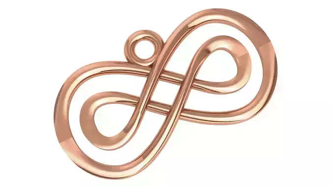 Infinity Wire Mesh Plain Gold Pendant 3D print model