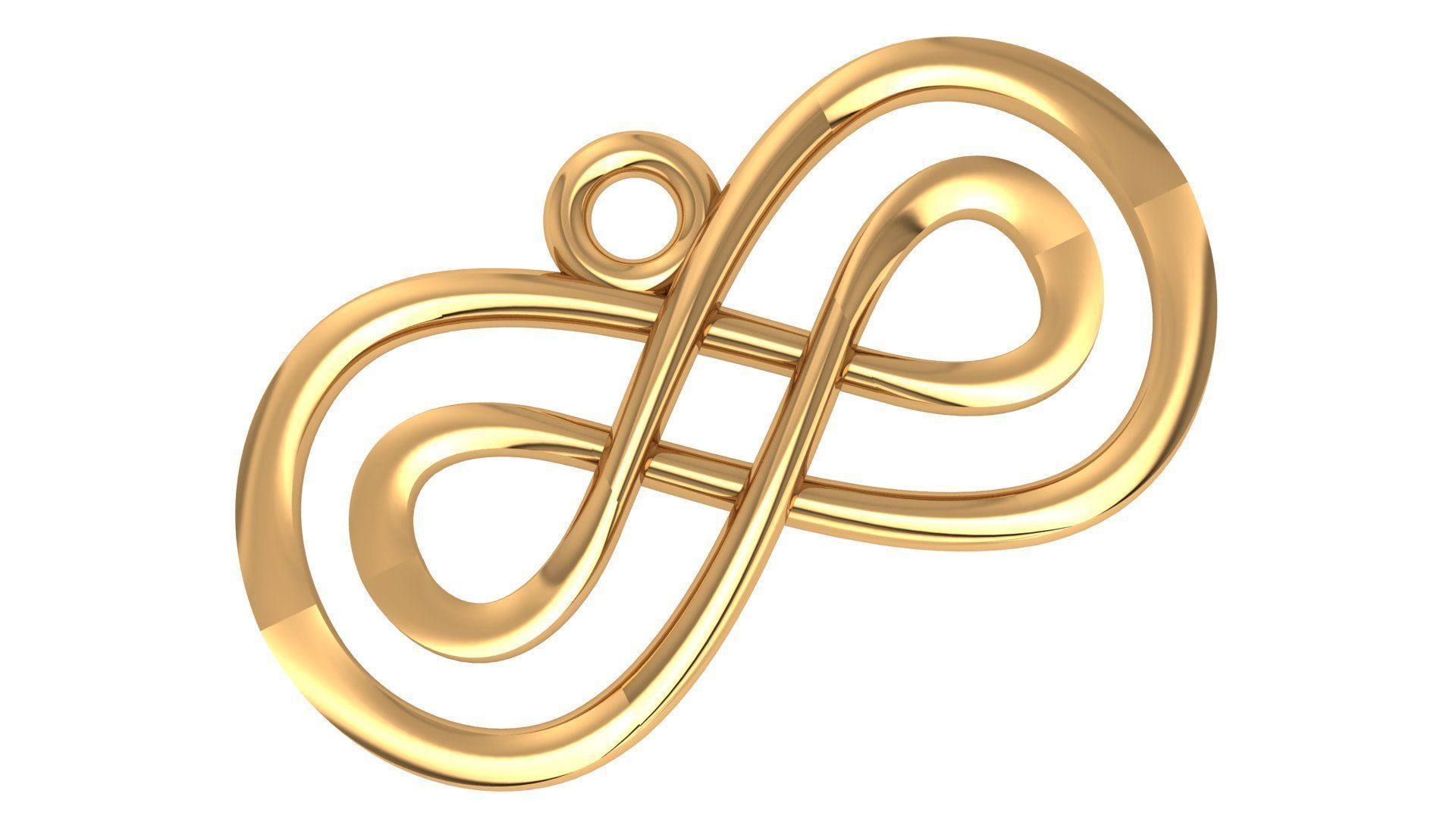 Infinity Wire Mesh Plain Gold Pendant 3D print model_1