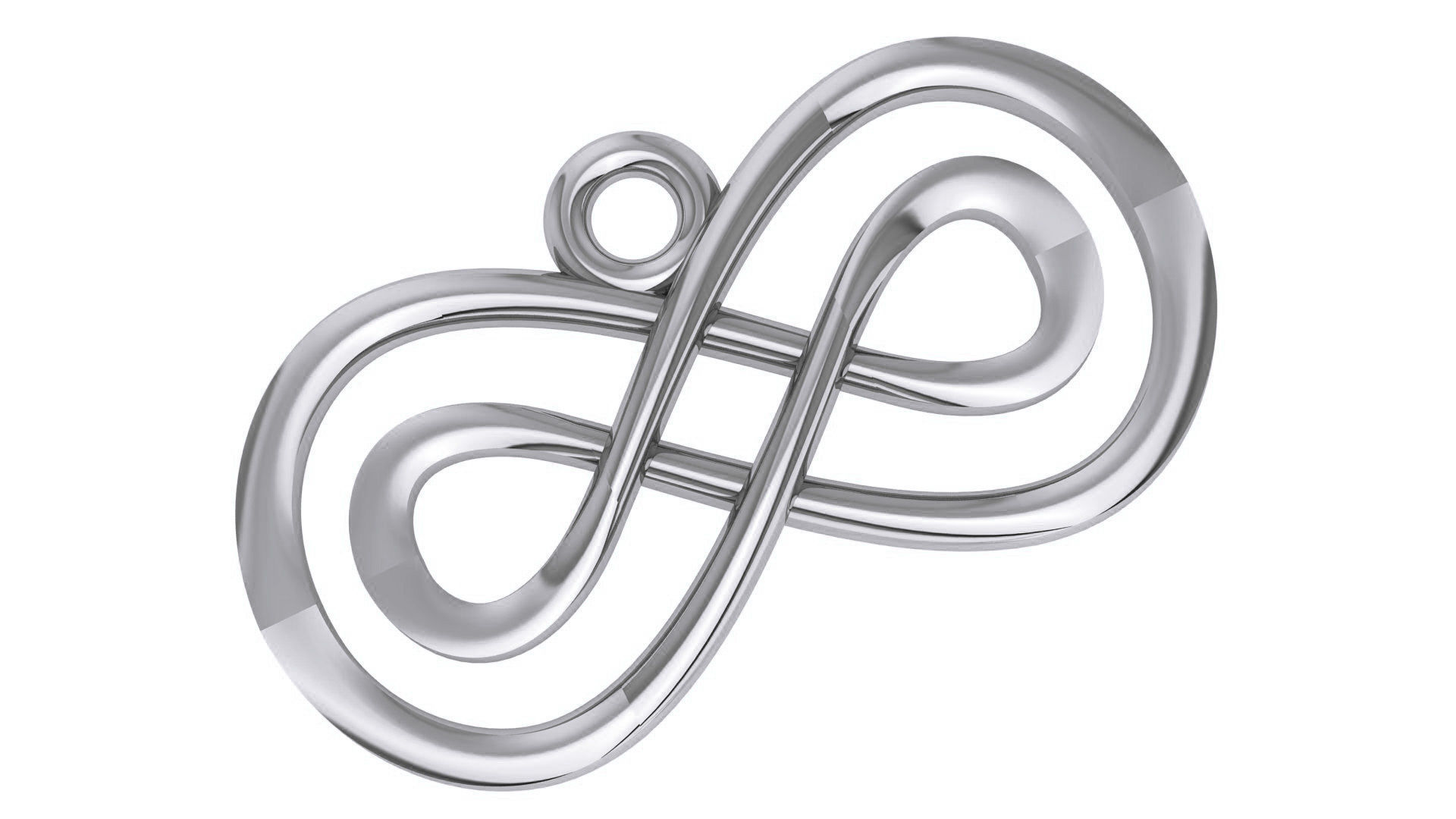 Infinity Wire Mesh Plain Gold Pendant 3D print model_2