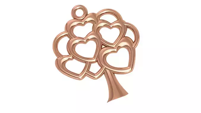Heart Love Valentine Wire Mesh Plain Gold Pendant 3D print model