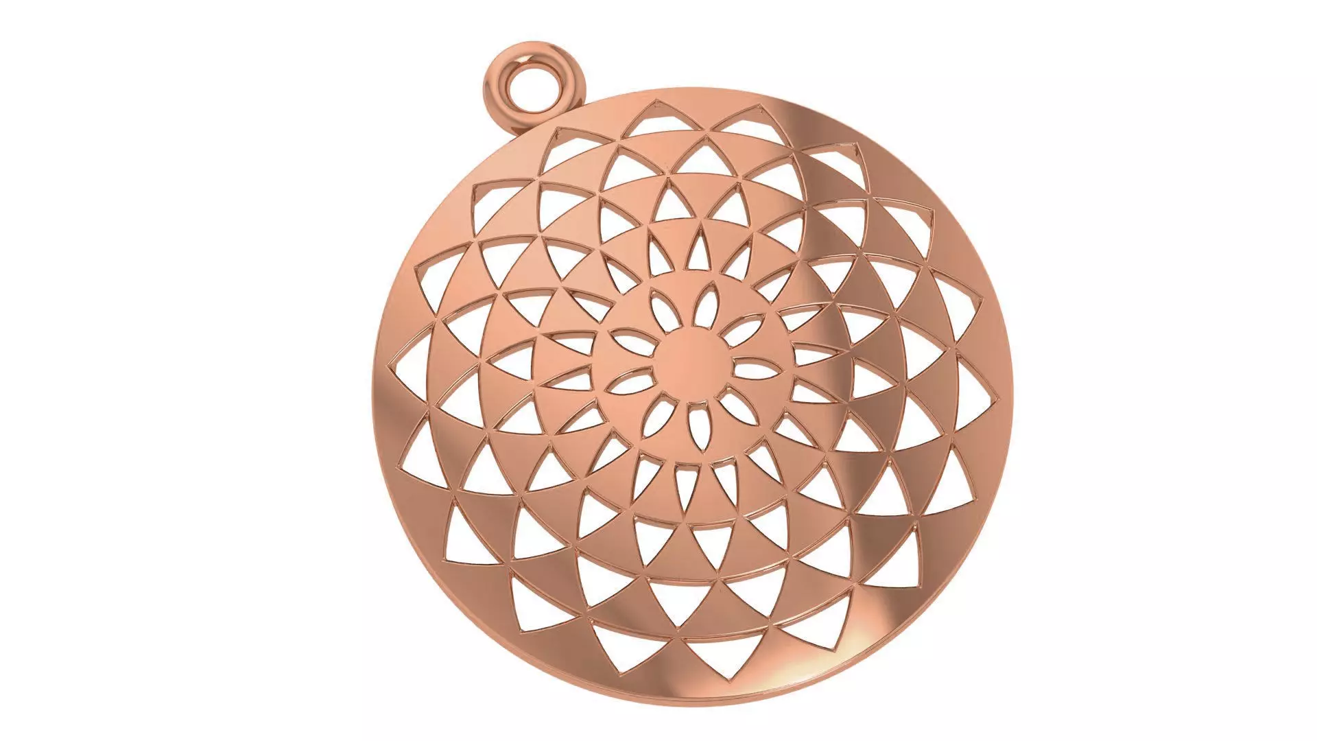 Flower of Life Wire Mesh Plain Gold Pendant 3D print model_0