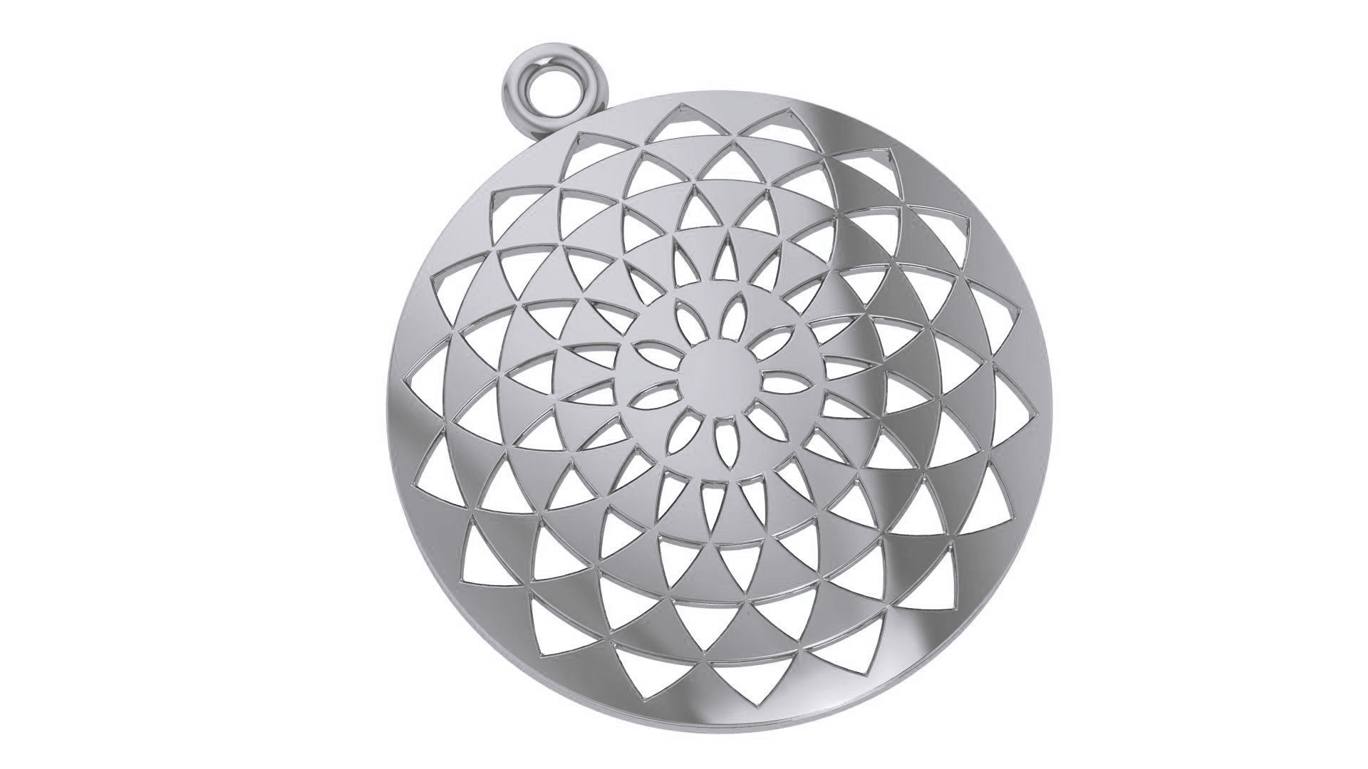 Flower of Life Wire Mesh Plain Gold Pendant 3D print model_2
