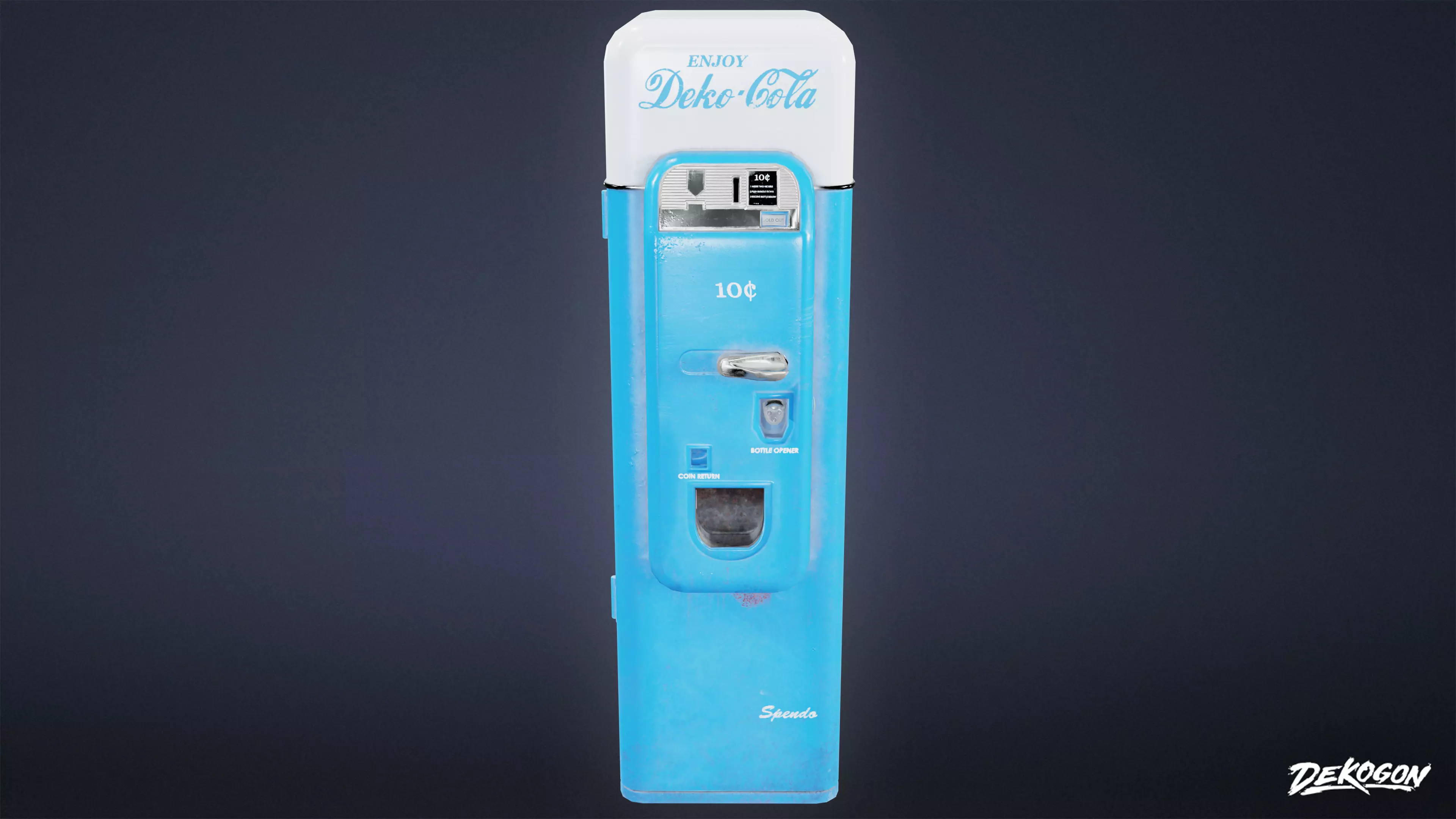 ATTIC - Deko Cola Machine 01 - LOW POLY Low-poly 3D model_0