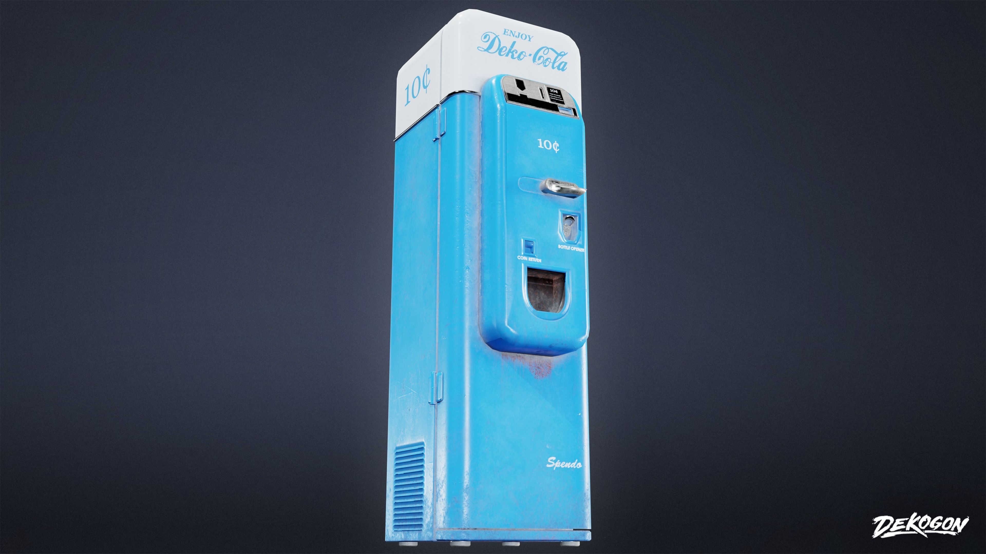 ATTIC - Deko Cola Machine 01 - LOW POLY Low-poly 3D model_4