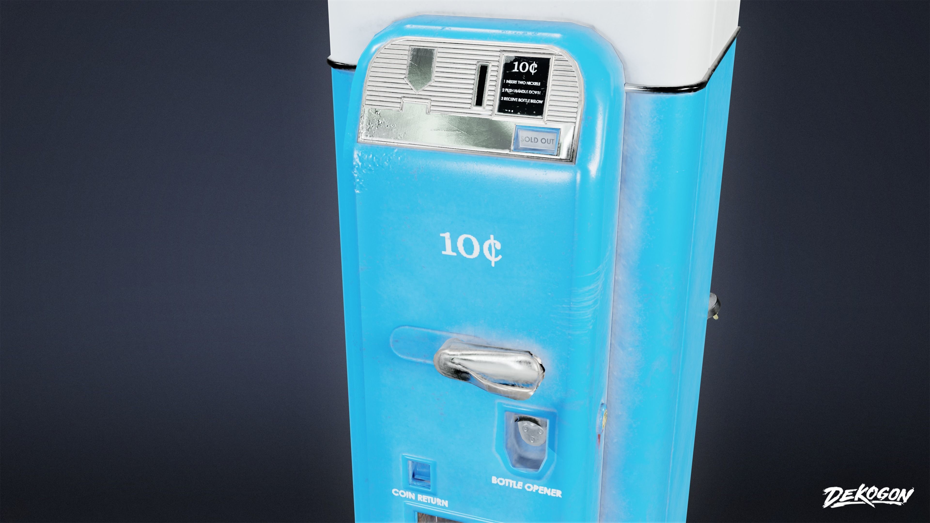 ATTIC - Deko Cola Machine 01 - LOW POLY Low-poly 3D model_6