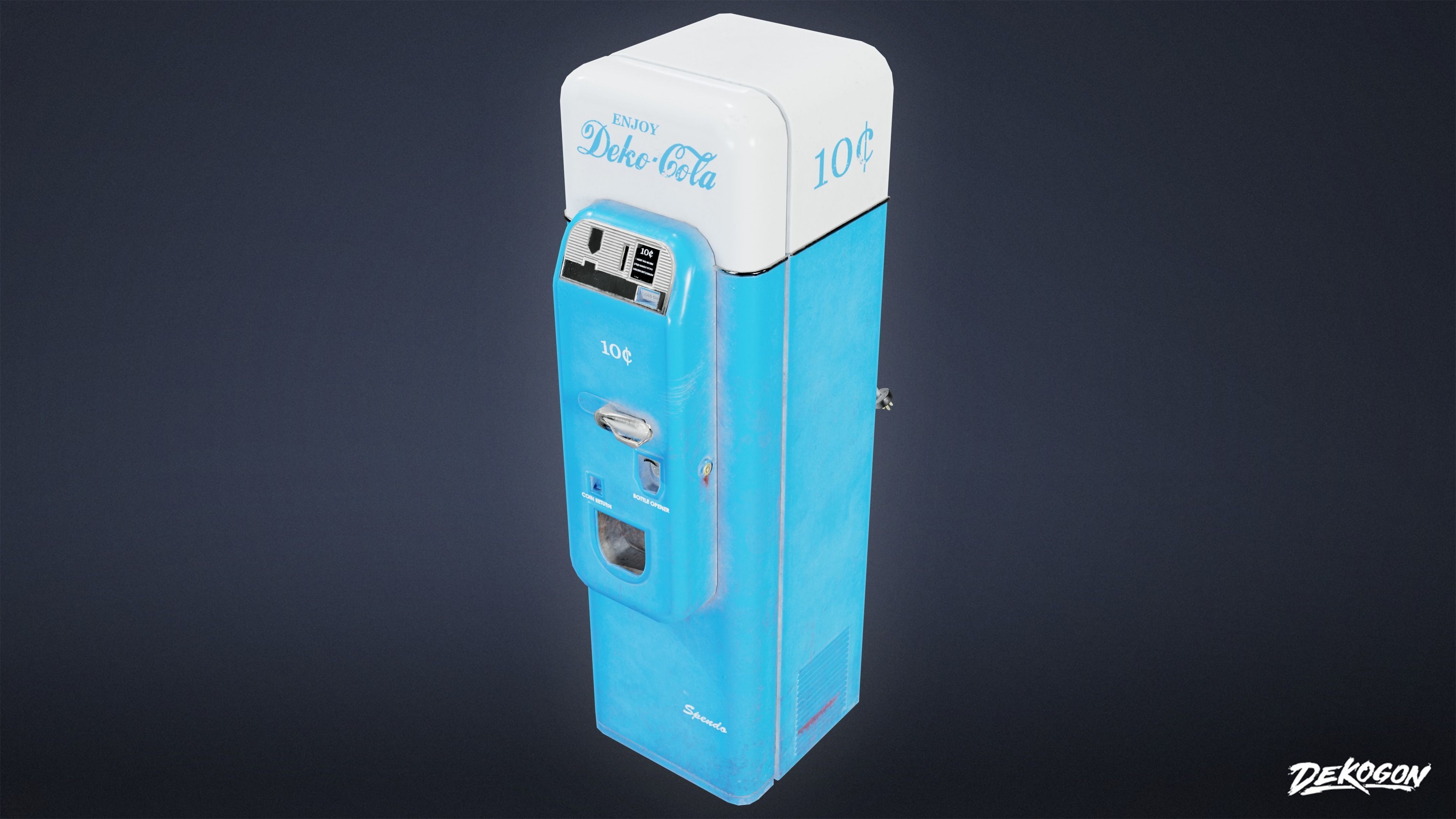 ATTIC - Deko Cola Machine 01 - LOW POLY Low-poly 3D model_5