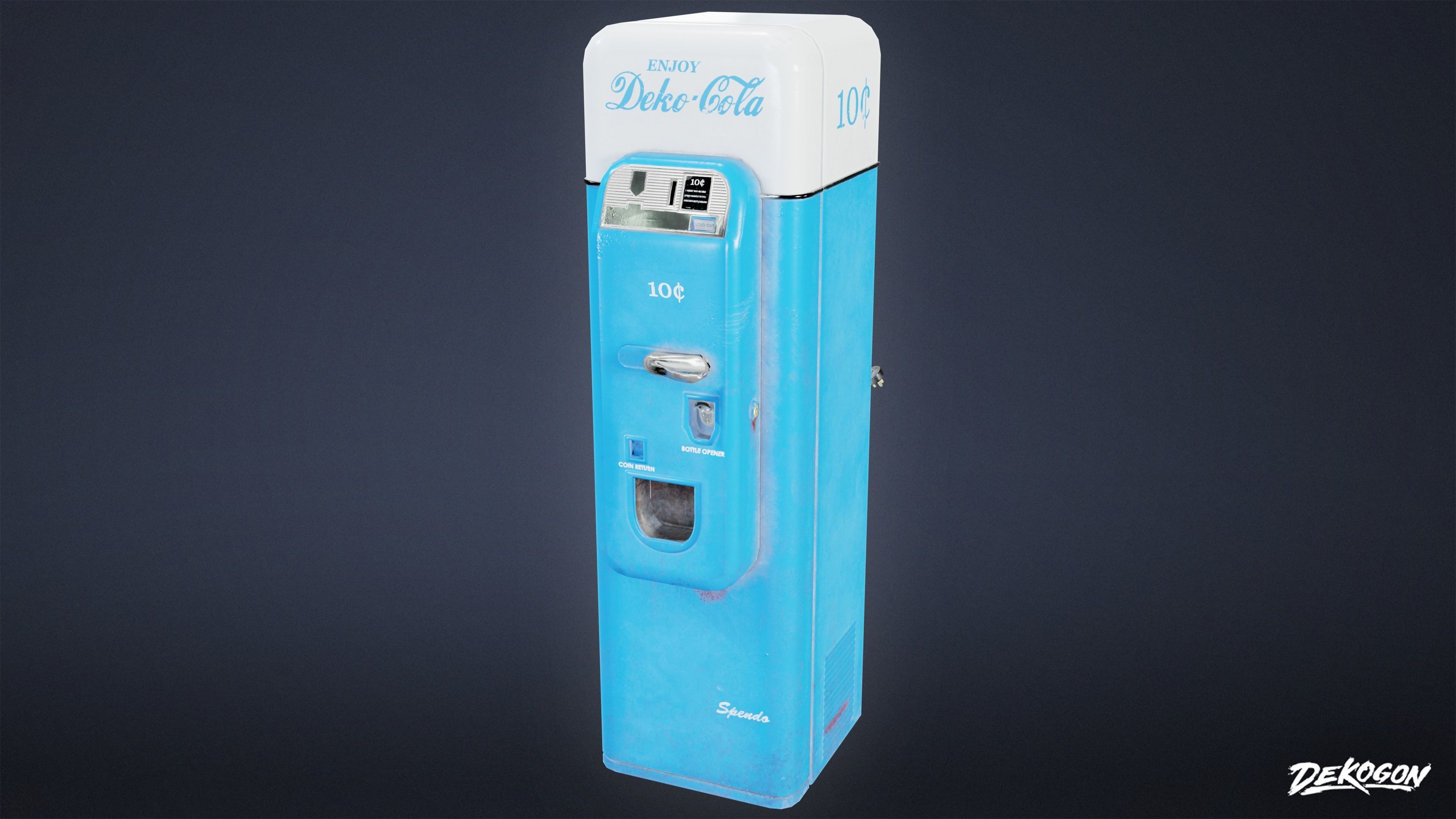 ATTIC - Deko Cola Machine 01 - LOW POLY Low-poly 3D model_1