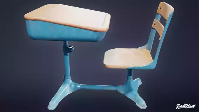 ATTIC - Desk 03 - LOW POLY Low-poly 3D model